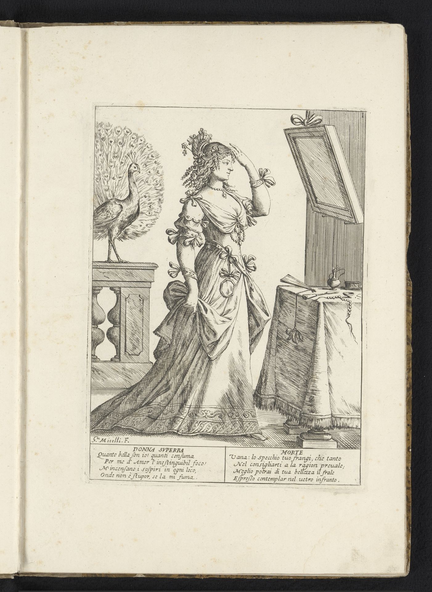De ijdele vrouw by Giuseppe Maria Mitelli