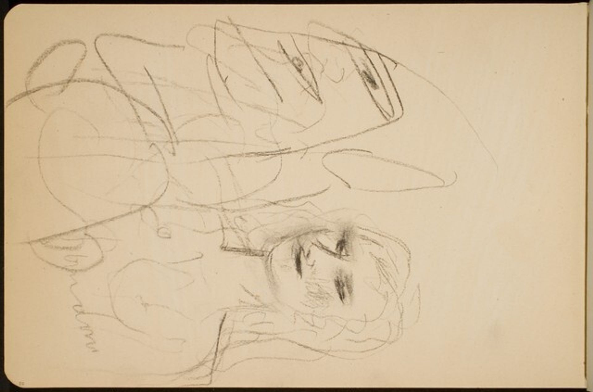 Weibliche Halbfigur und verworfenes groteskes Profil (Female Half Figure and Abandoned Grotesque Profile) [p. 80] by Max Beckmann