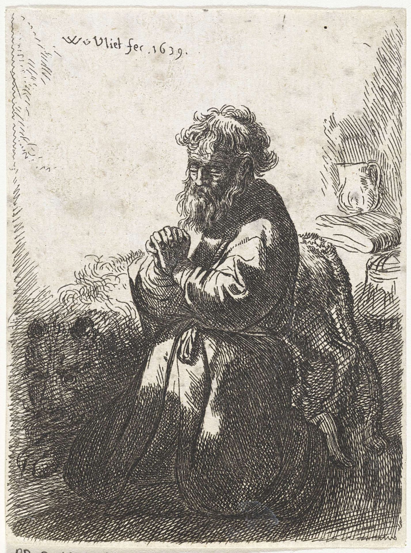 H. Hieronymus in gebed by Willem van Vliet