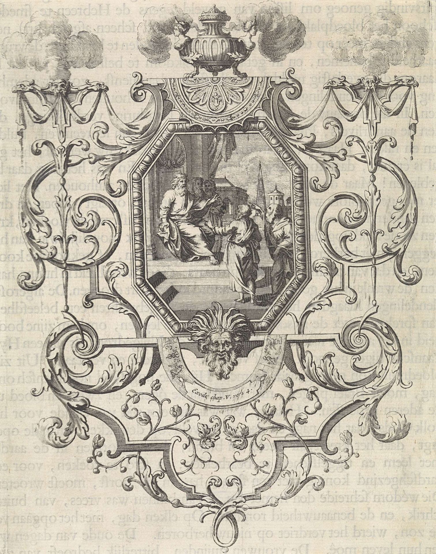 Mozes en Aäron voor de farao by Bernard Picart