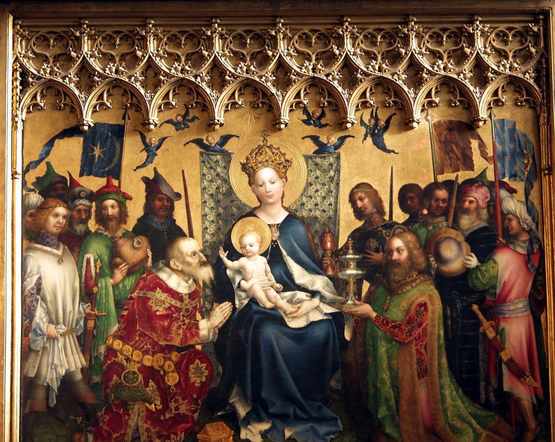 Adoration of the Magi (The Dombild Altarpiece, central part) by Stefan Lochner