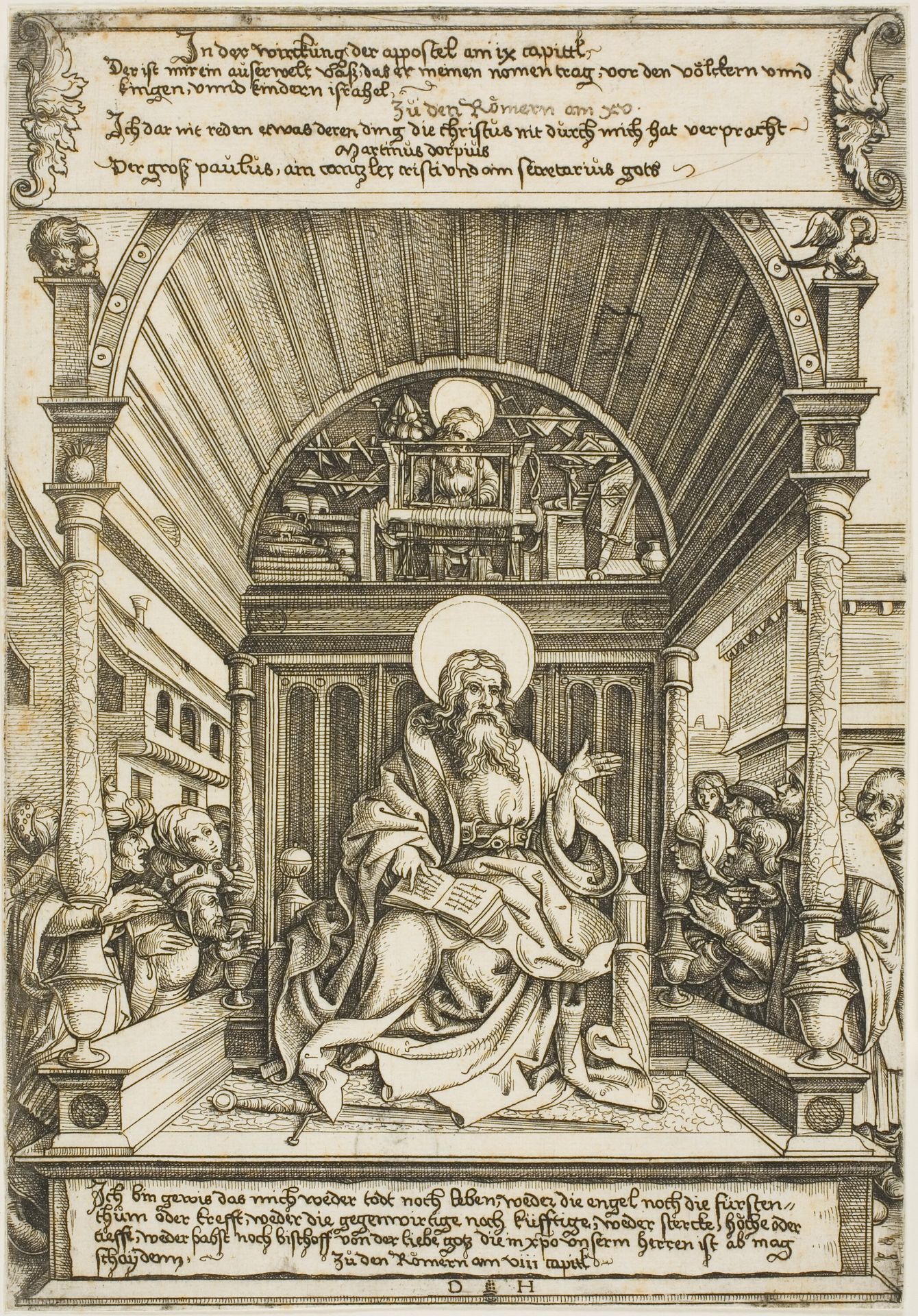 Saint Paul Enthroned Under a Baldachin by Daniel Hopfer