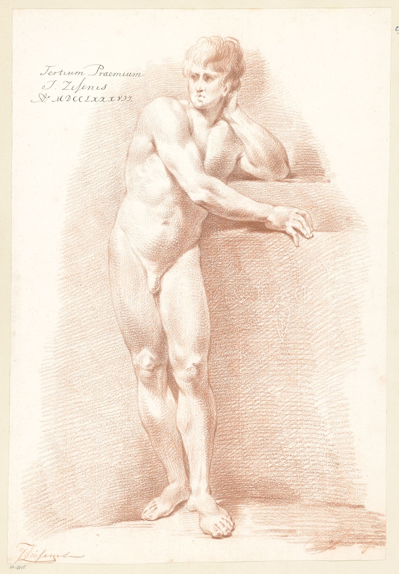 Staand mannelijk naakt, van voren gezien (3e prijs 1787) by Johannes Ziesenis