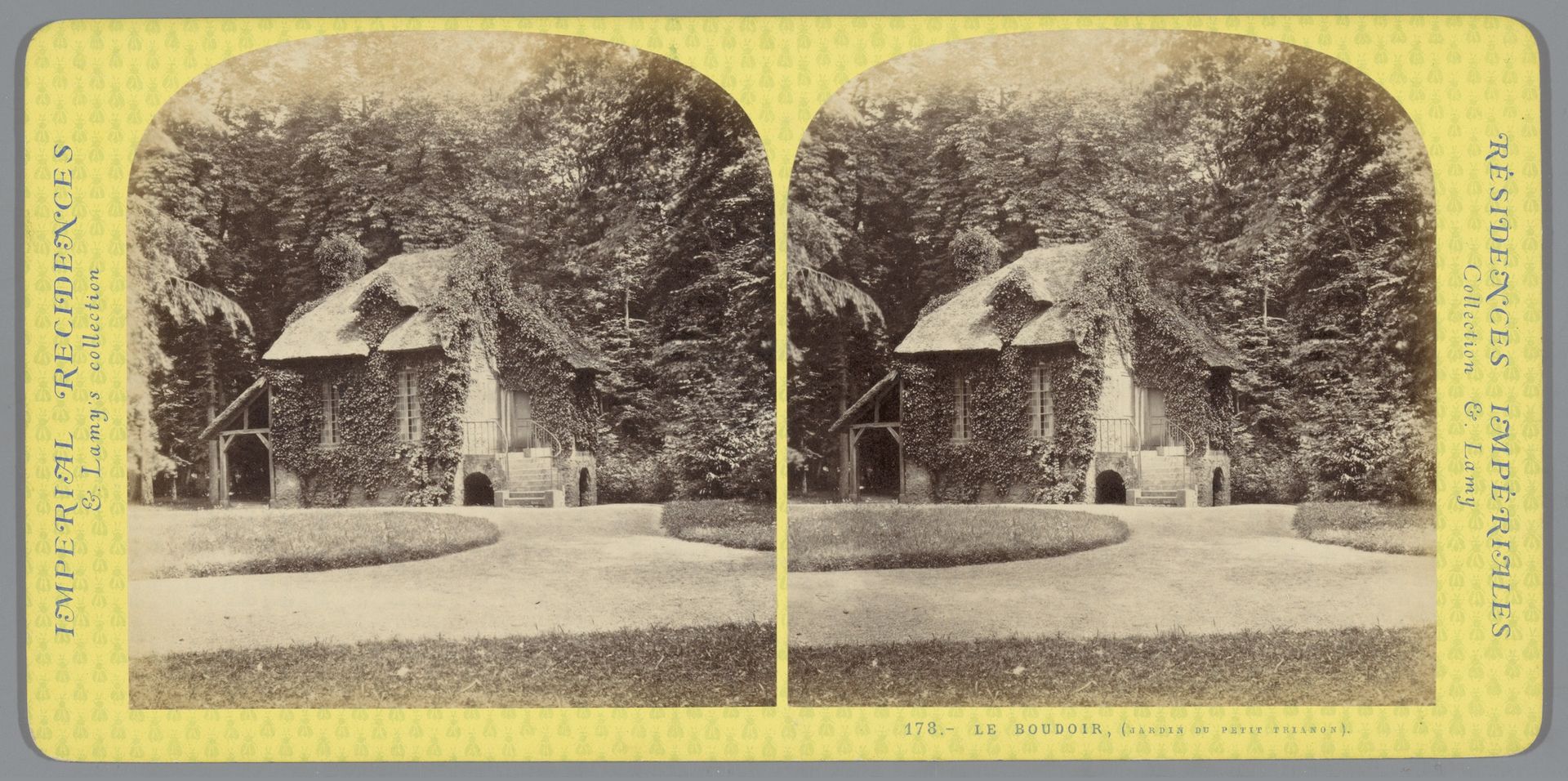 Gezicht op Le Boudoir in Le Hameau de la Reine bij het Petit Trianon by Ernest Eléonor Pierre Lamy