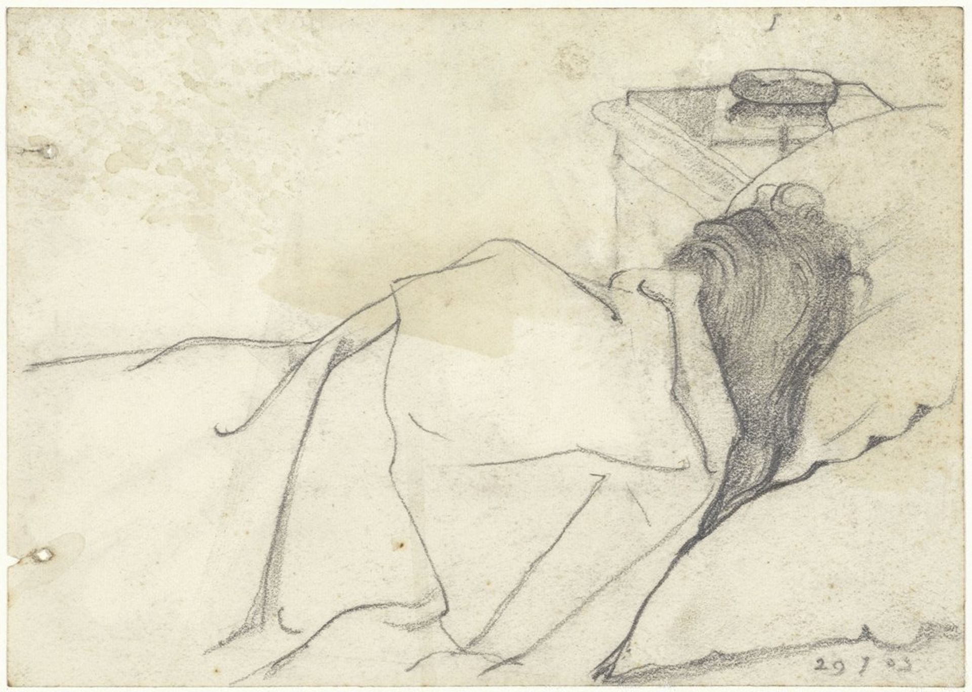 Vrouw van Richard Roland Holst in bed met afgewend gezicht by Richard Nicolaüs Roland Holst