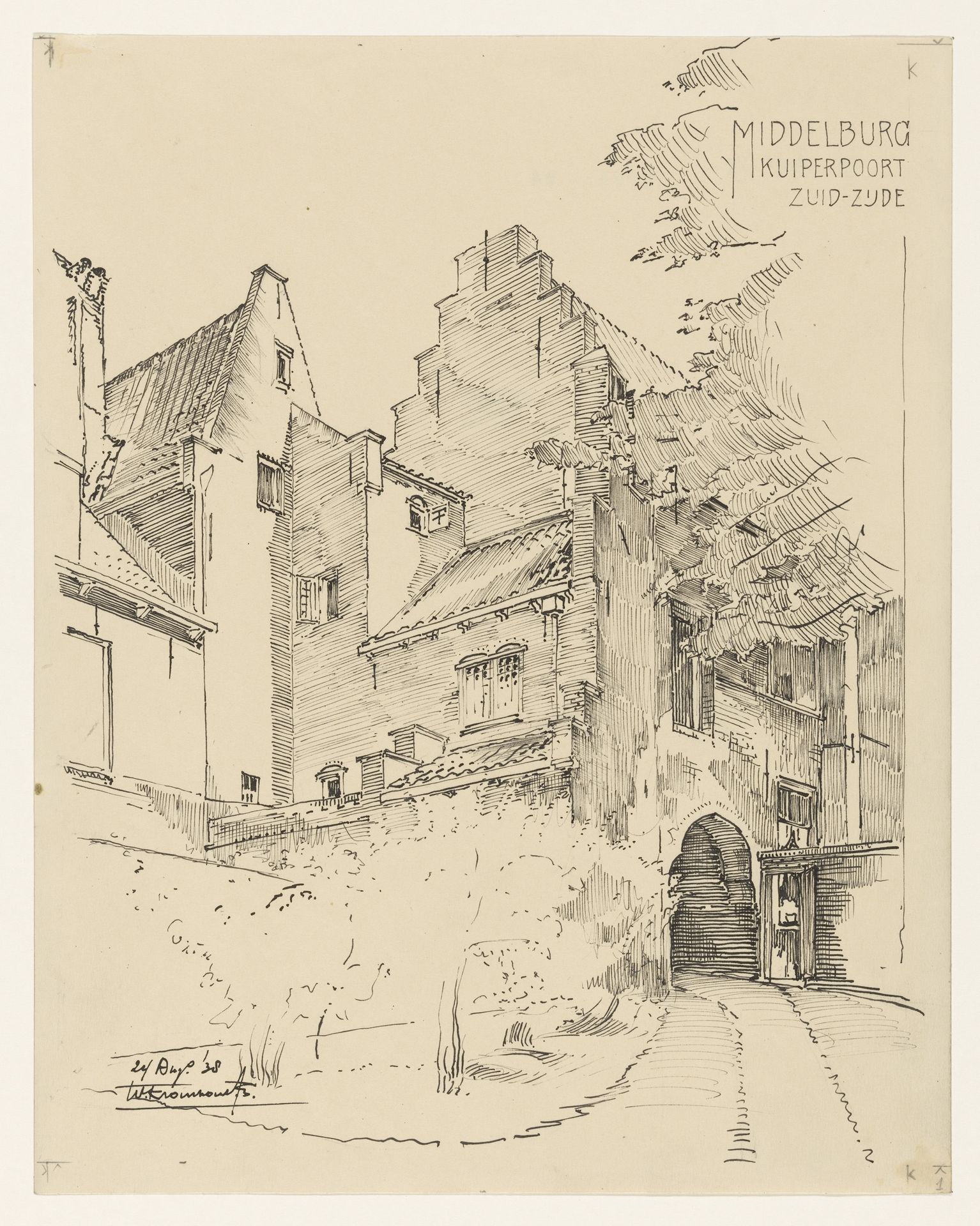 De Kuiperspoort, zuidzijde, te Middelburg by Willem Kromhout