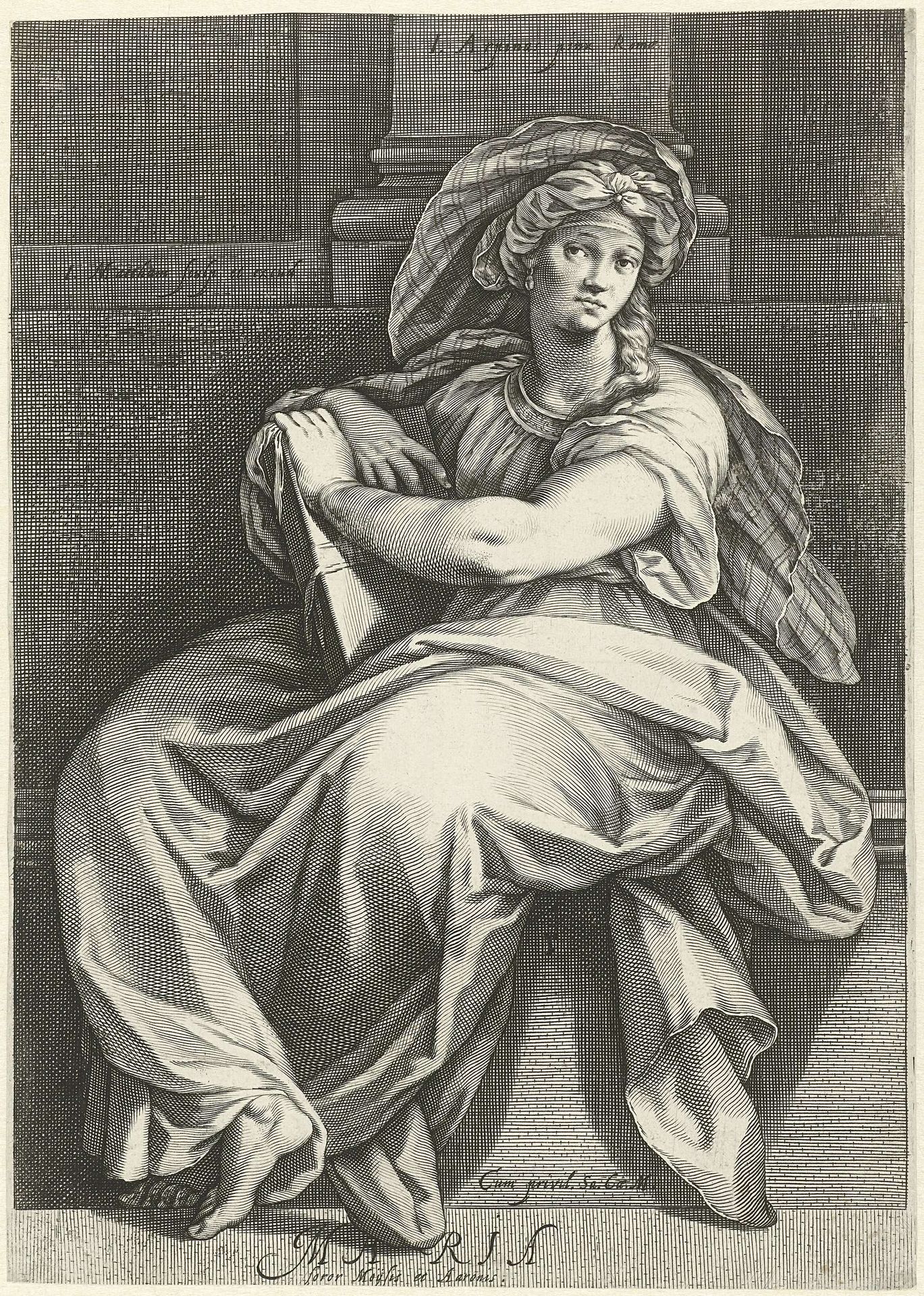 Mirjam, zuster van Mozes en Aäron by Jacob Matham