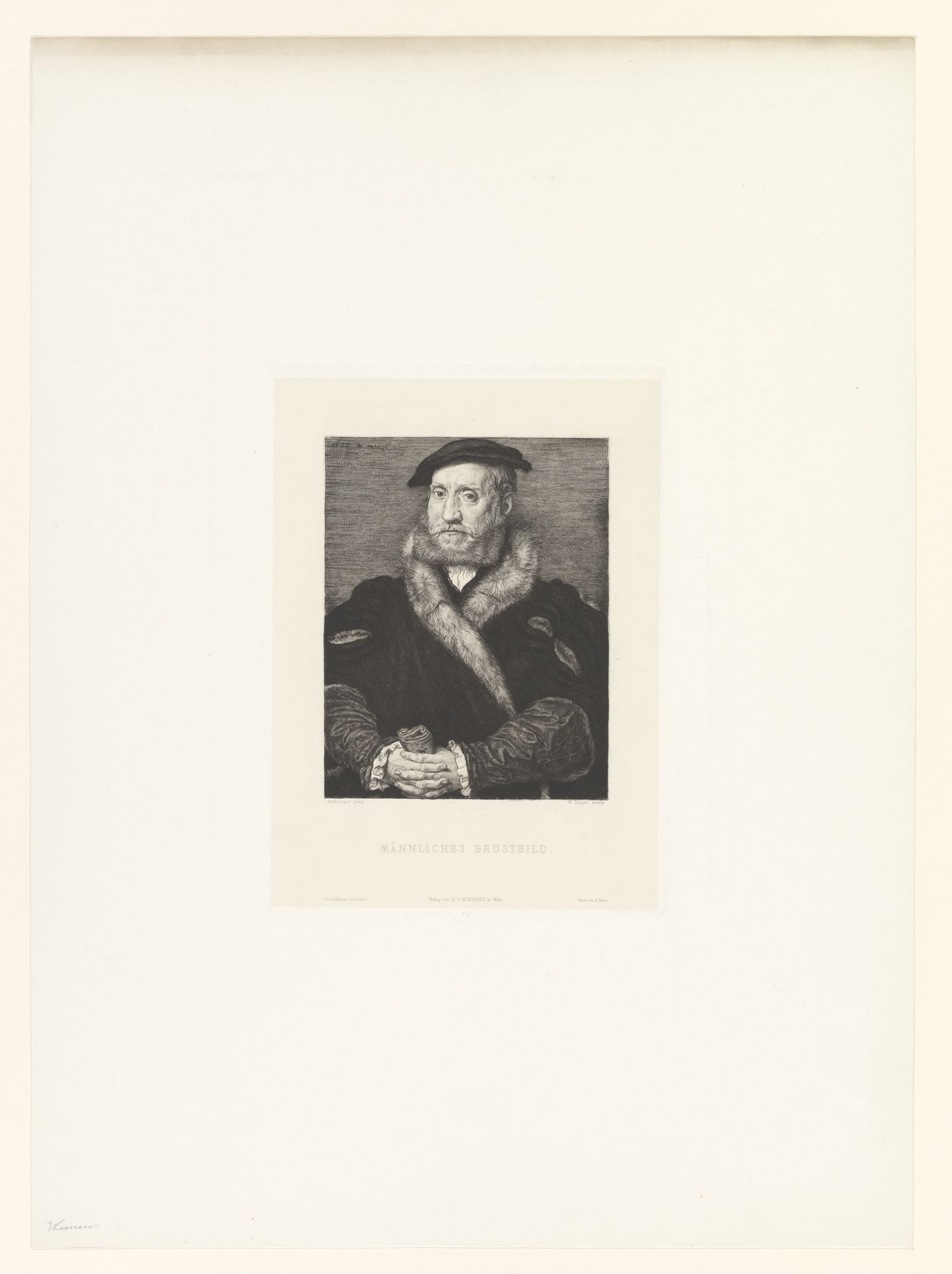 Portret van een onbekende man met bontkraag by William Unger