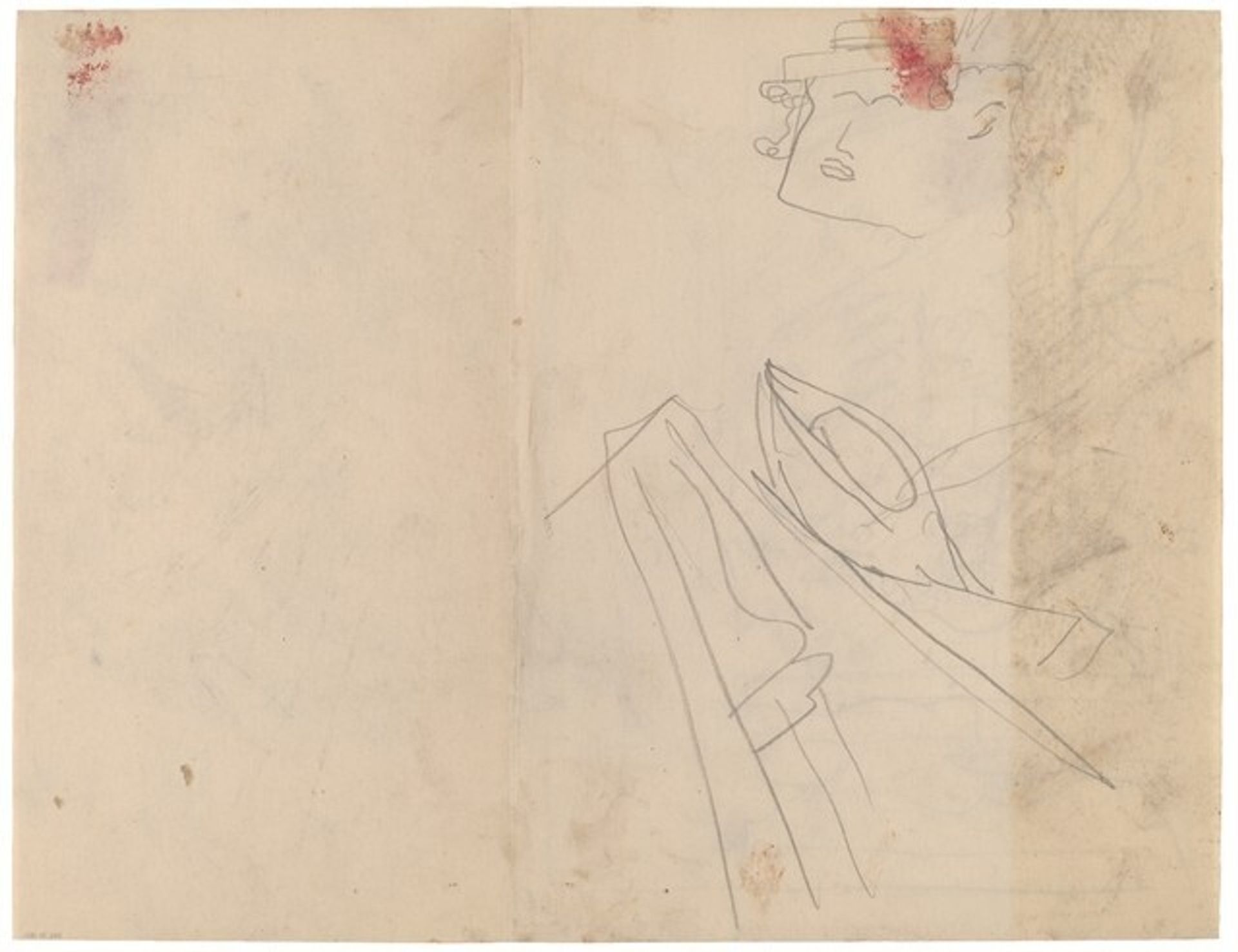 Studies of boats and a head [verso] by Mark Rothko