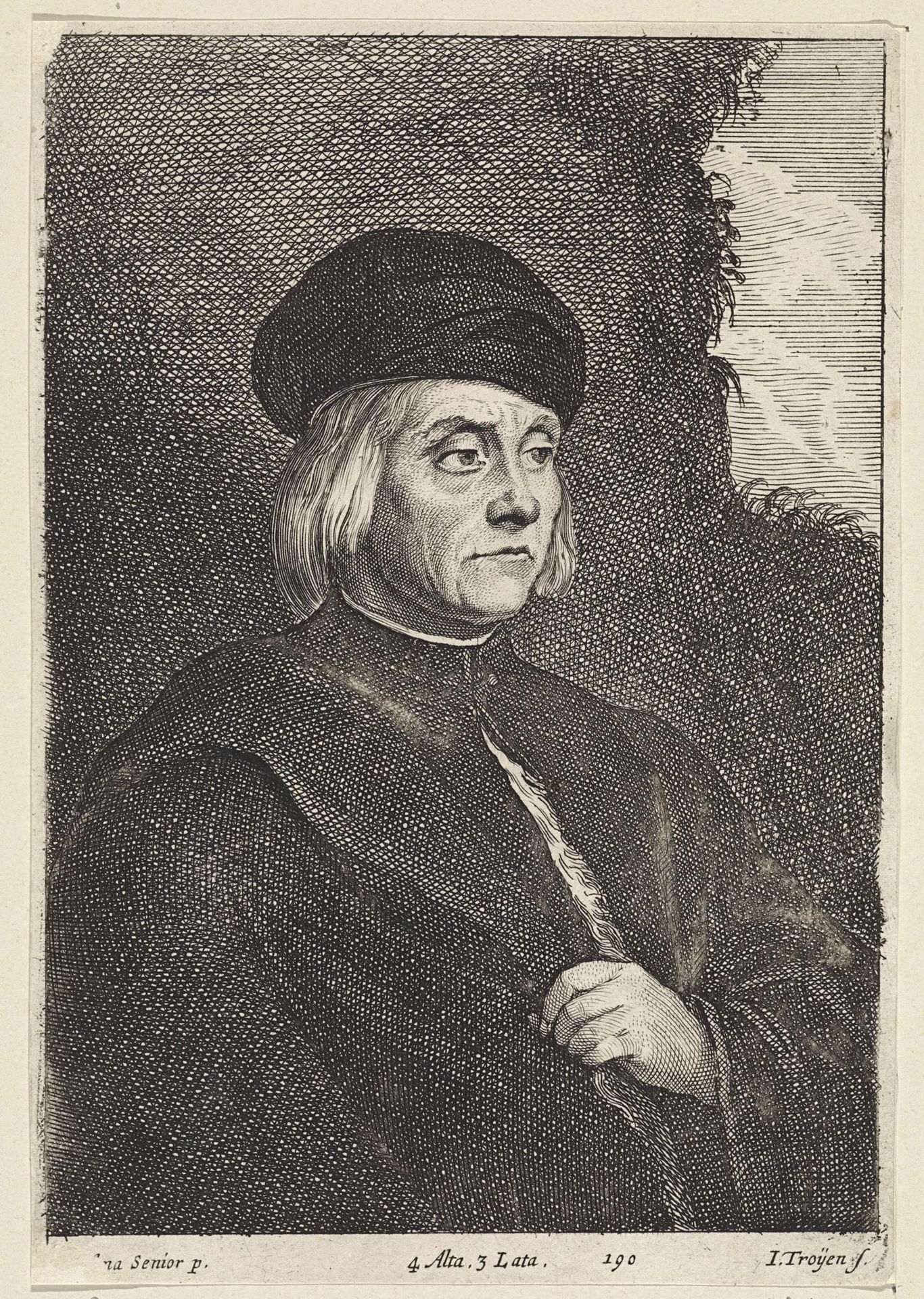 Portret van een onbekende man by Jan van Troyen