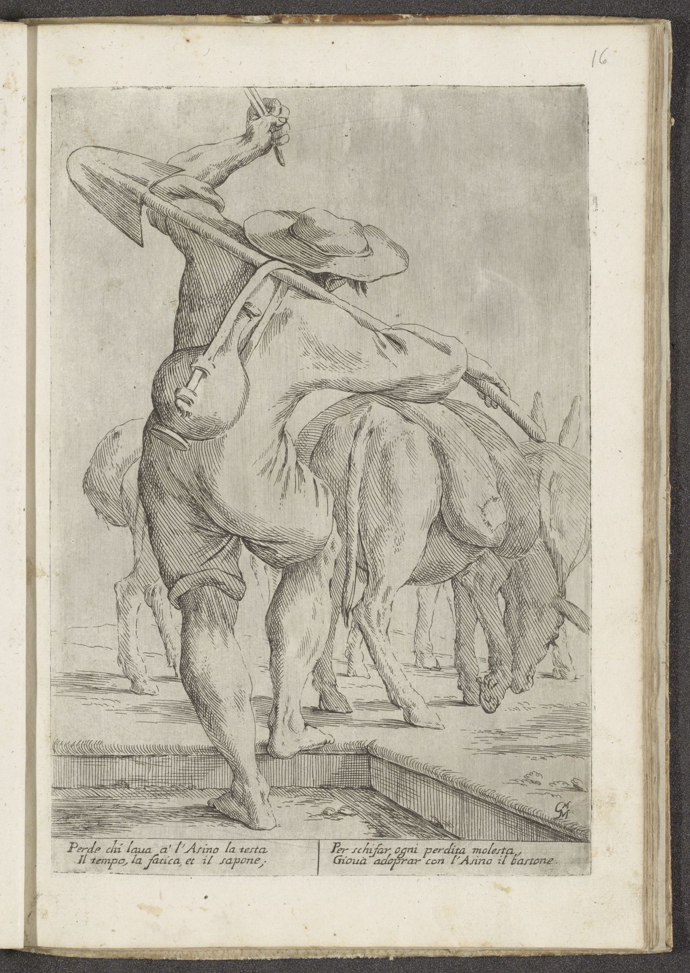 Ezeldrijver met zijn kudde by Giuseppe Maria Mitelli