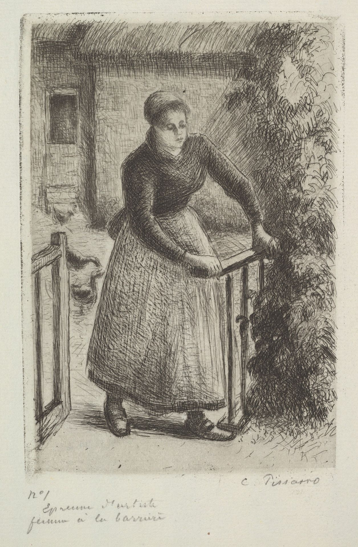 Woman at the Gate by Camille Pissarro
