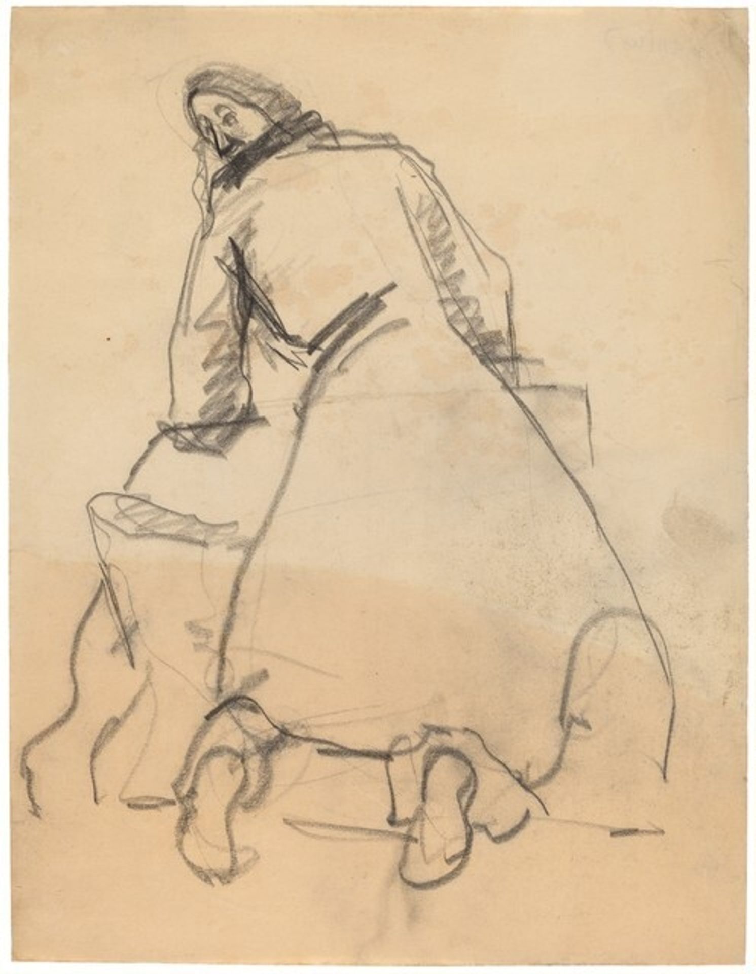 Rear View of Kneeling Figure with Head Turned Left by Mark Rothko