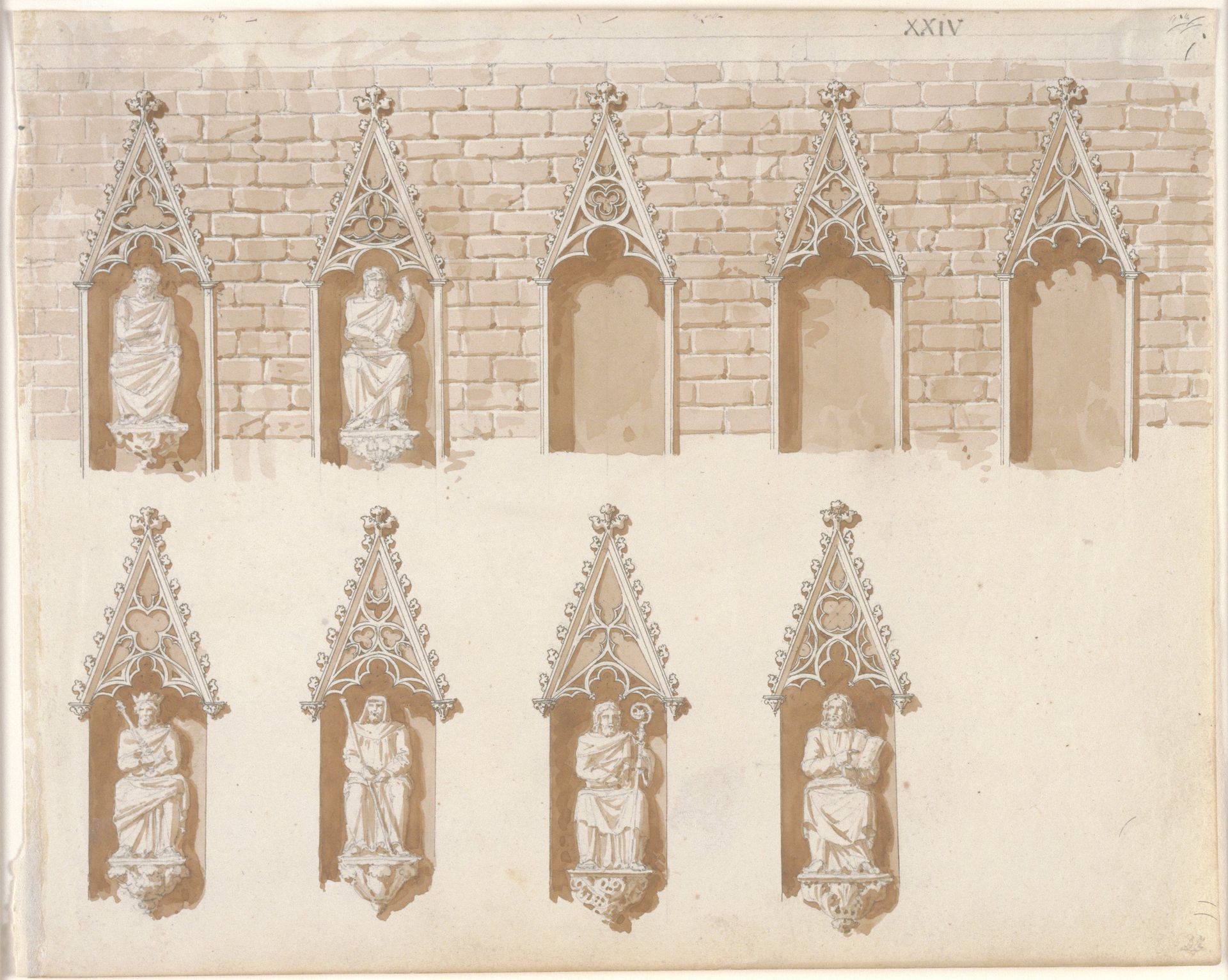 Studies of Statuary in Niches by Karl Ludwig Wilhelm von Zanth