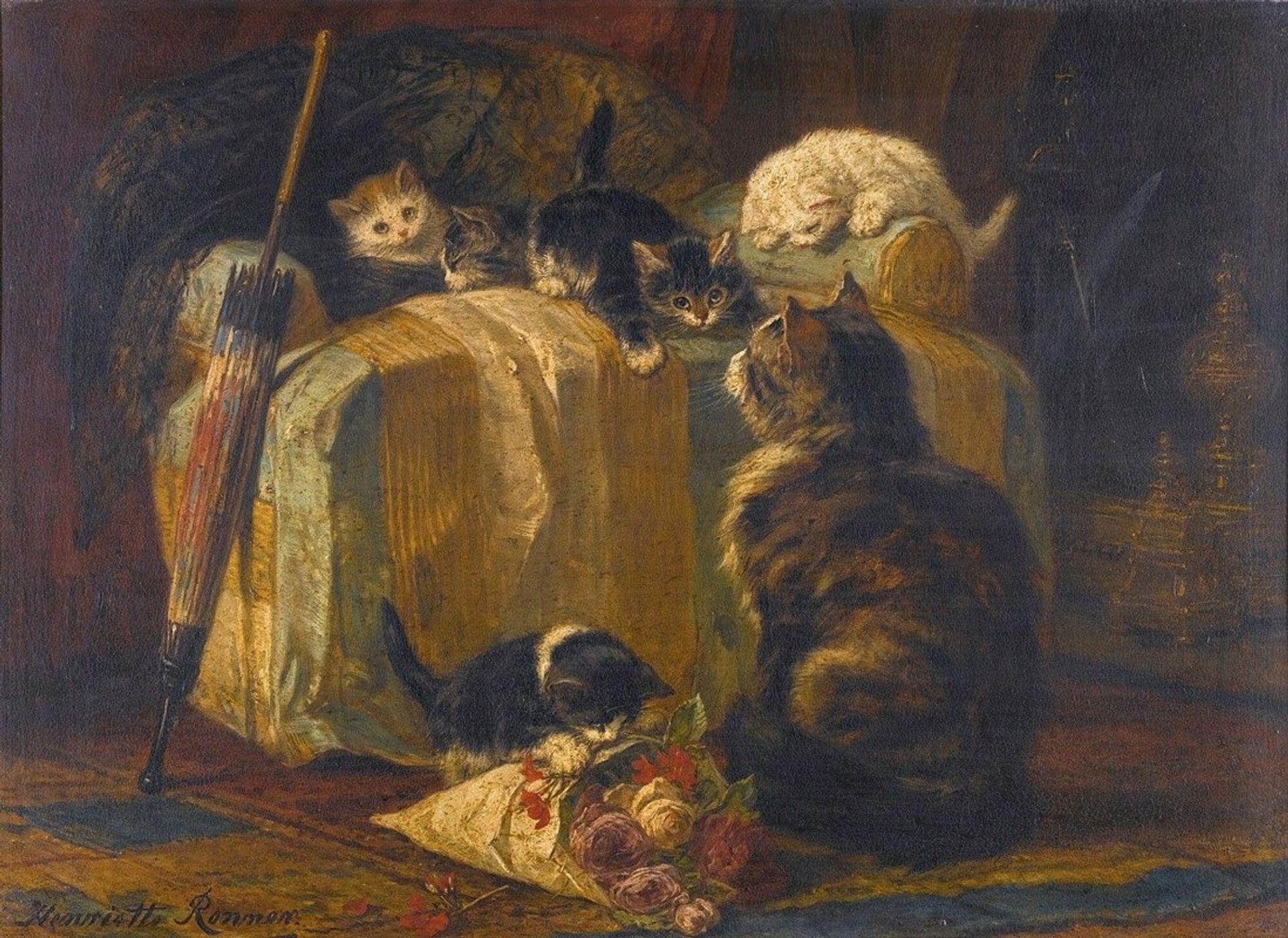 Kittens At Play by Henriëtte Ronner-Knip
