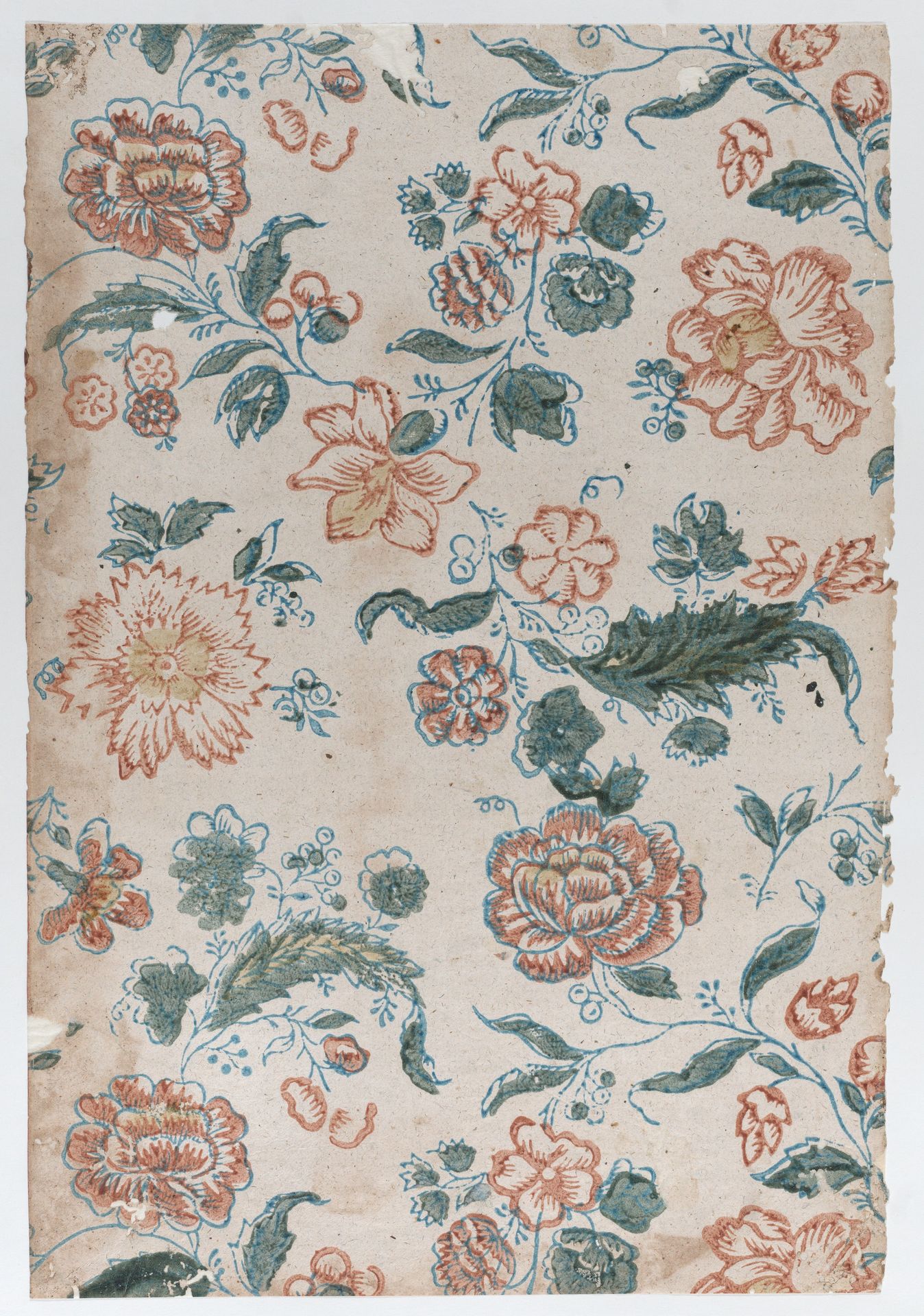 Sheet with overall floral pattern by Anonymous