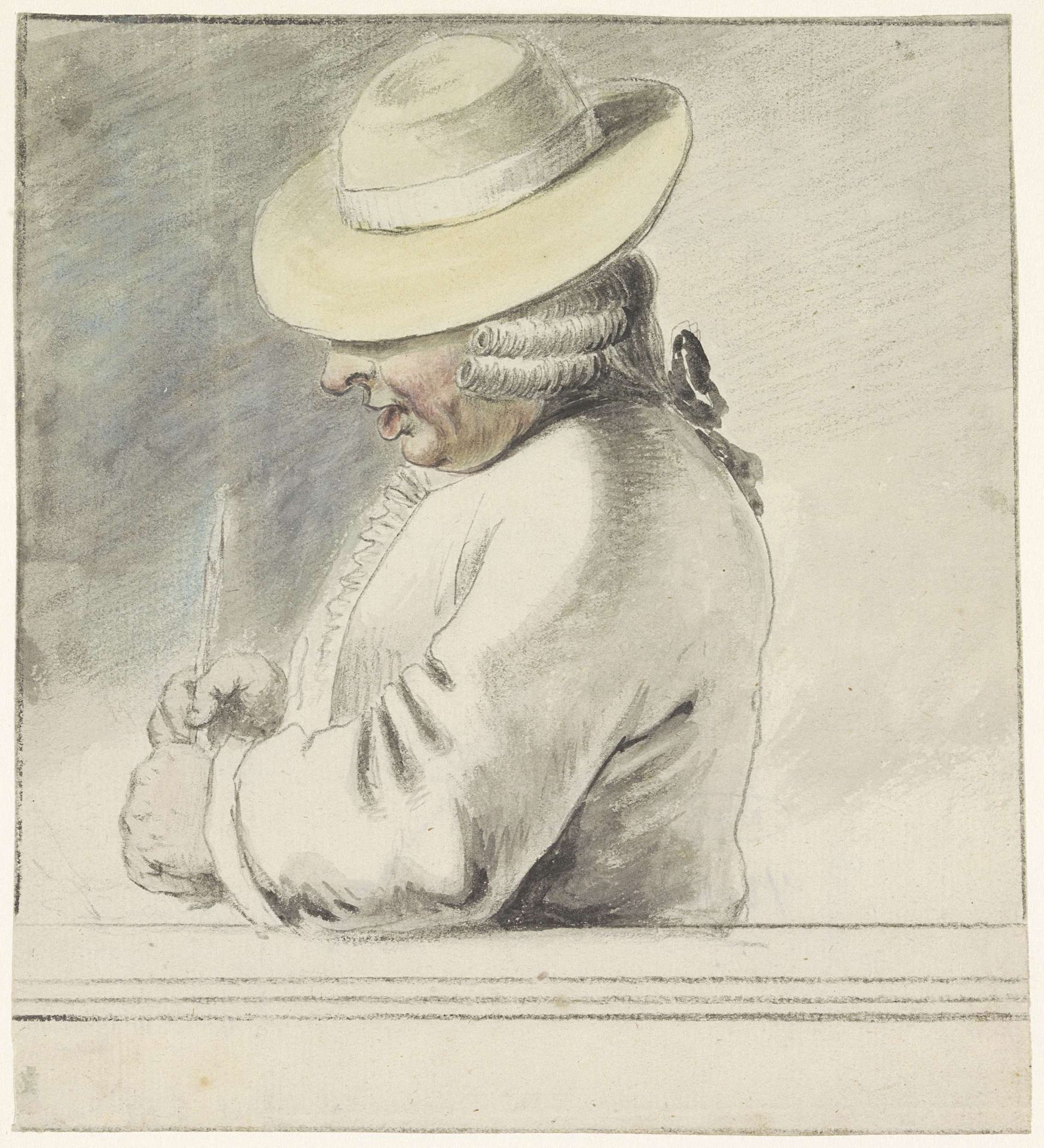 Portret van Johann Goll van Franckenstein, met hoed, naar links by Louis Bernard Coclers