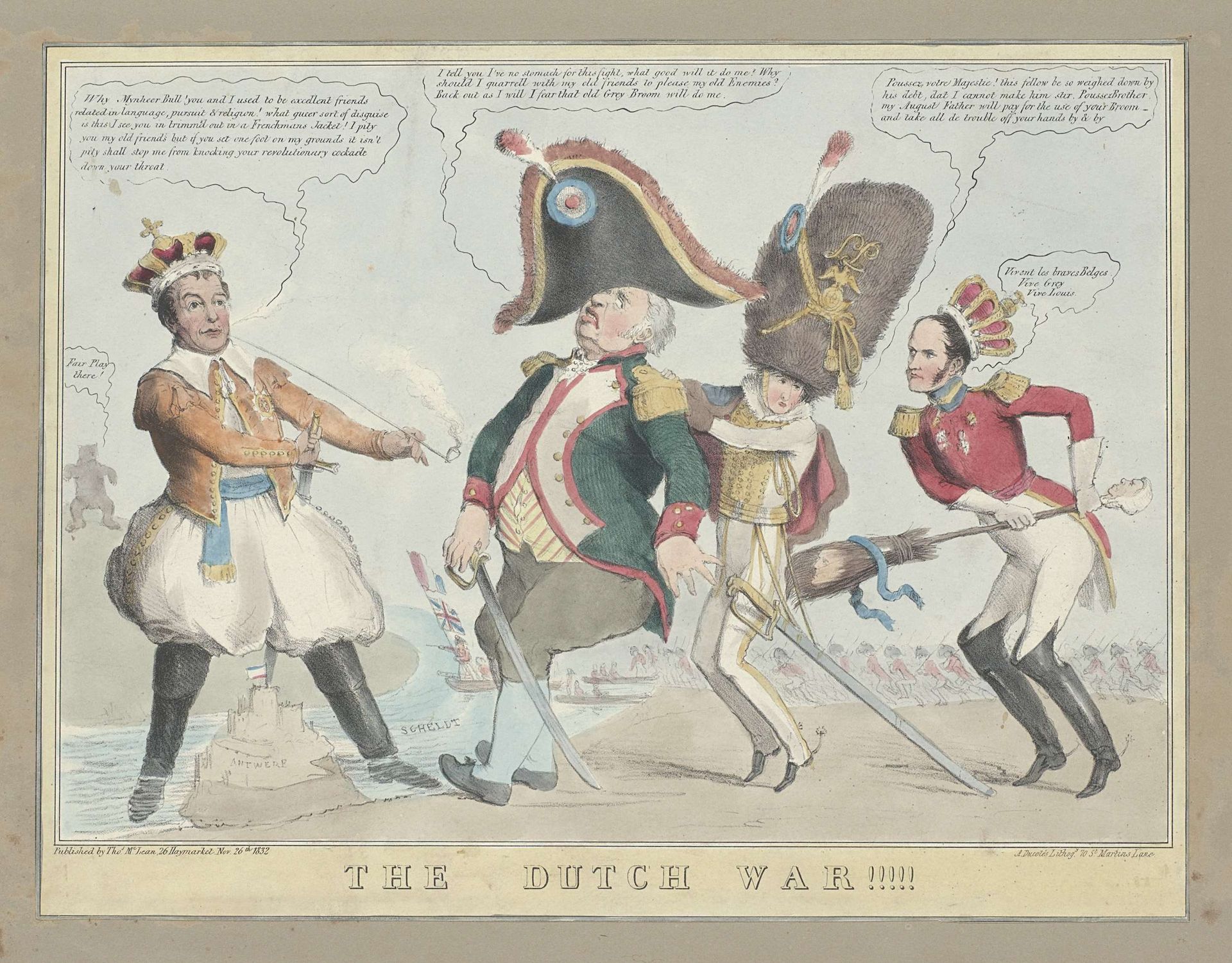 Spotprent op de onwillige rol van John Bull in de Belgische Revolutie, 1832 by Anonymous