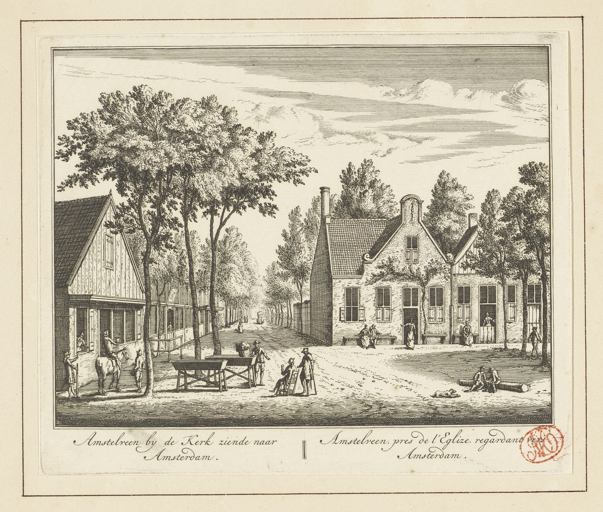 Gezicht op de Dorpstraat te Amstelveen by Abraham Rademaker