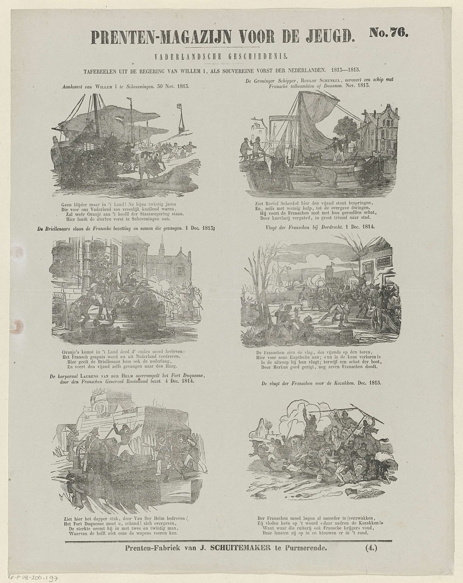 Tafereelen uit de regering van Willem I, als souvereine vorst der Nederlanden. 1813-1815 by Jan Schuitemaker