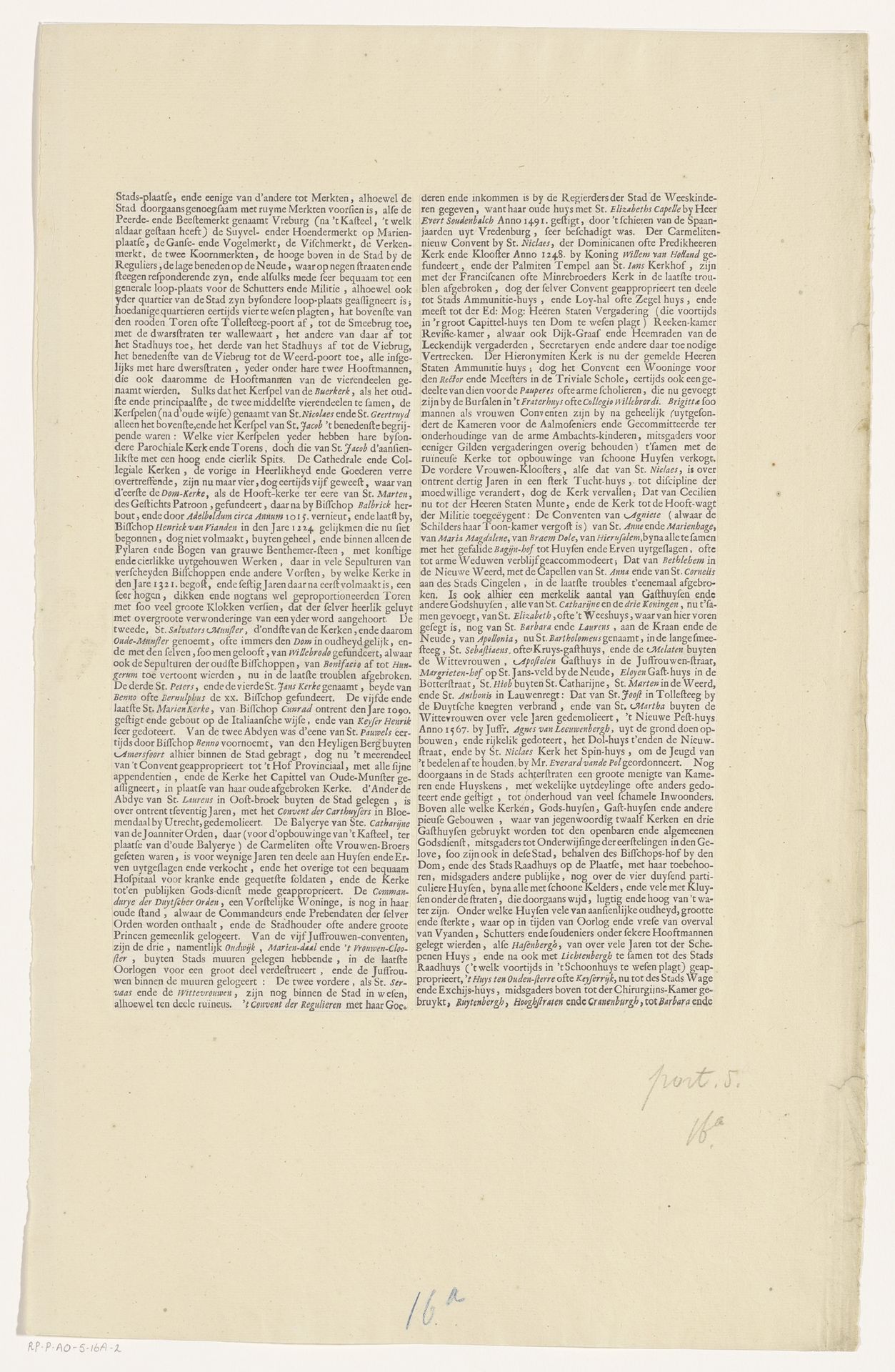 Deel van een beschrijving van de stad Utrecht by Johannes Kanneman