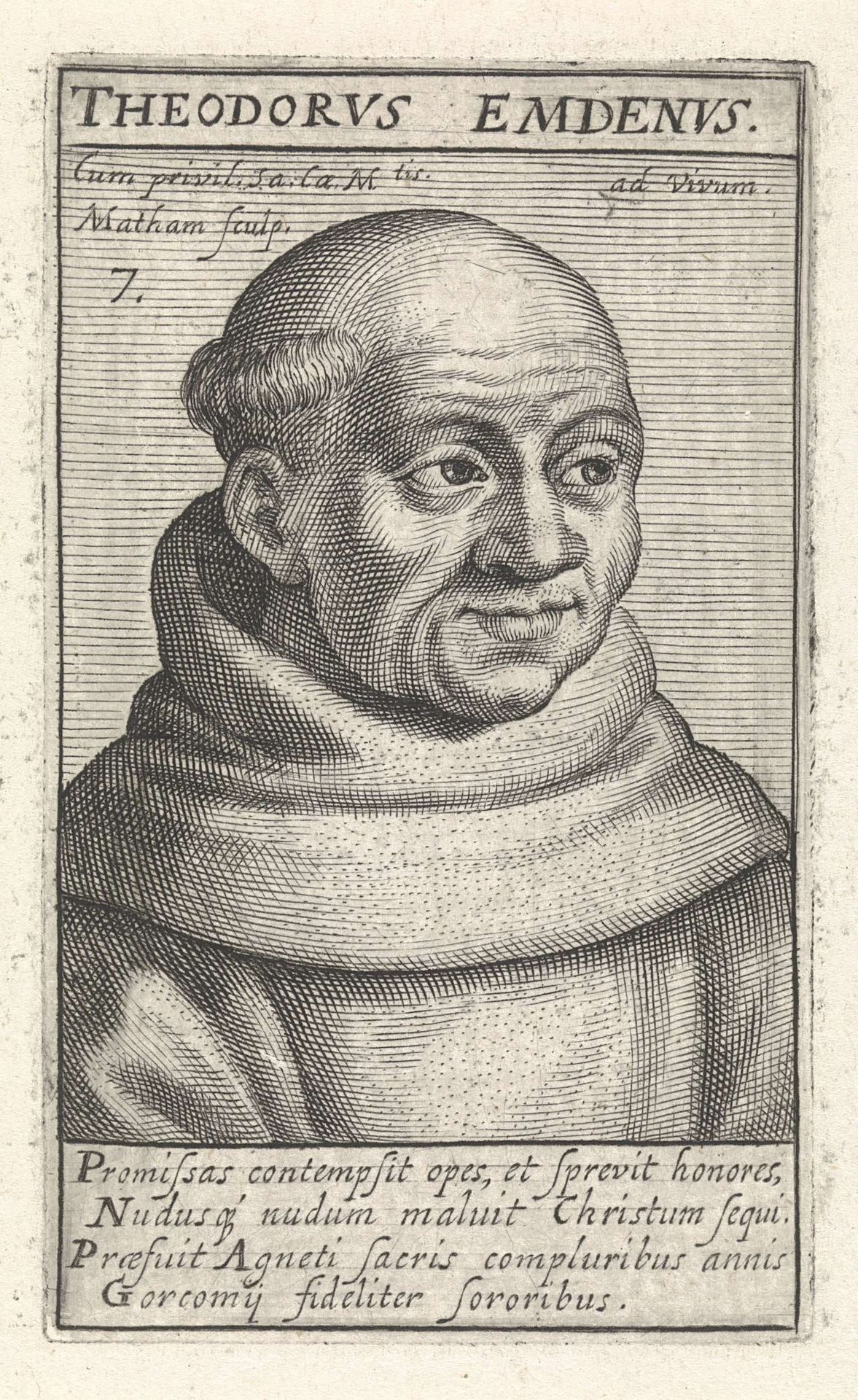 Portret van H. Theodorus van der Eem by Jacob Matham