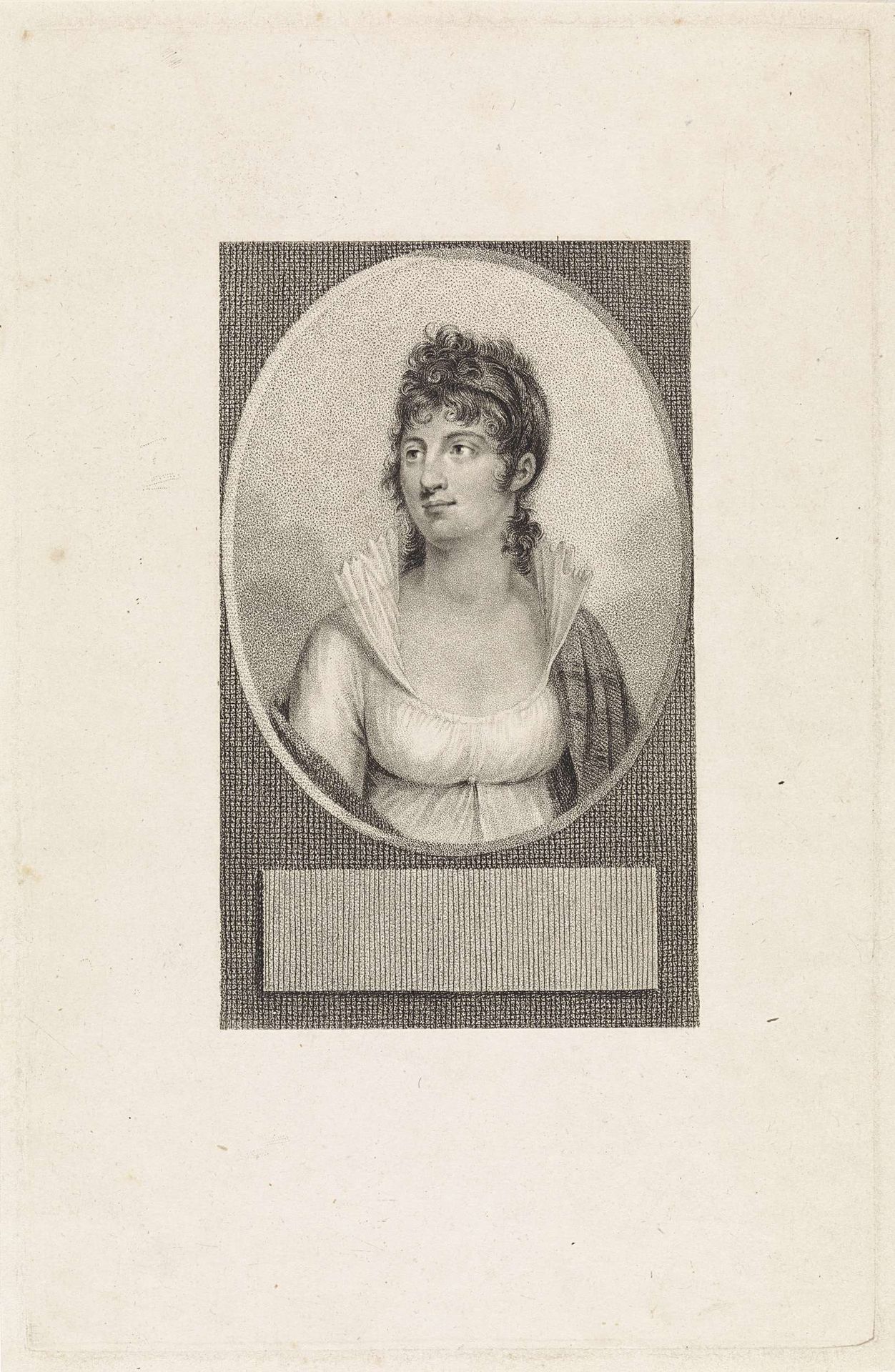 Portret van de schilderes Louise Charlotte de Neufville (geboren Ritter) by Ludwig Gottlieb Portman