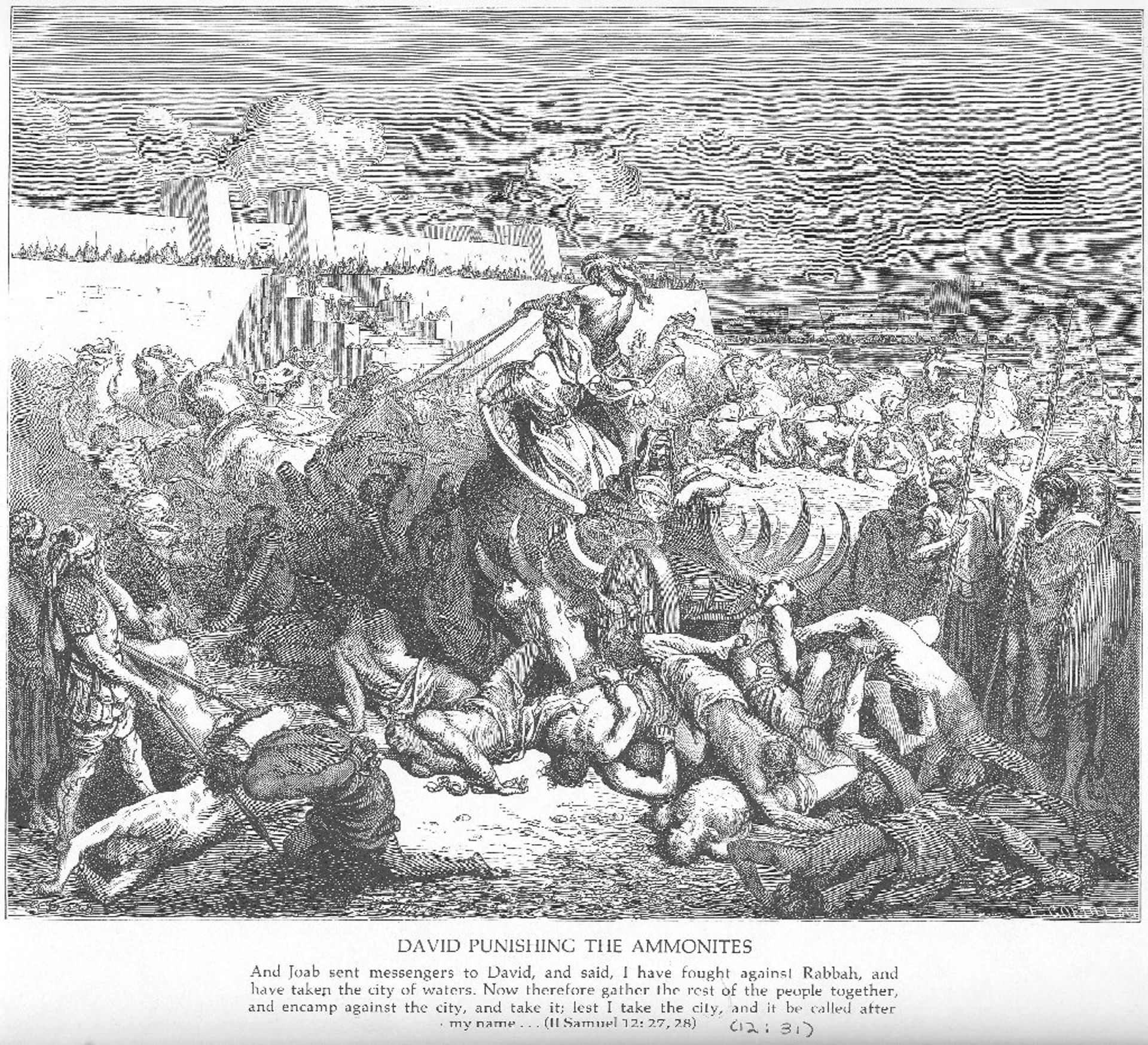 David Attacks the Ammonites by Gustave Dore