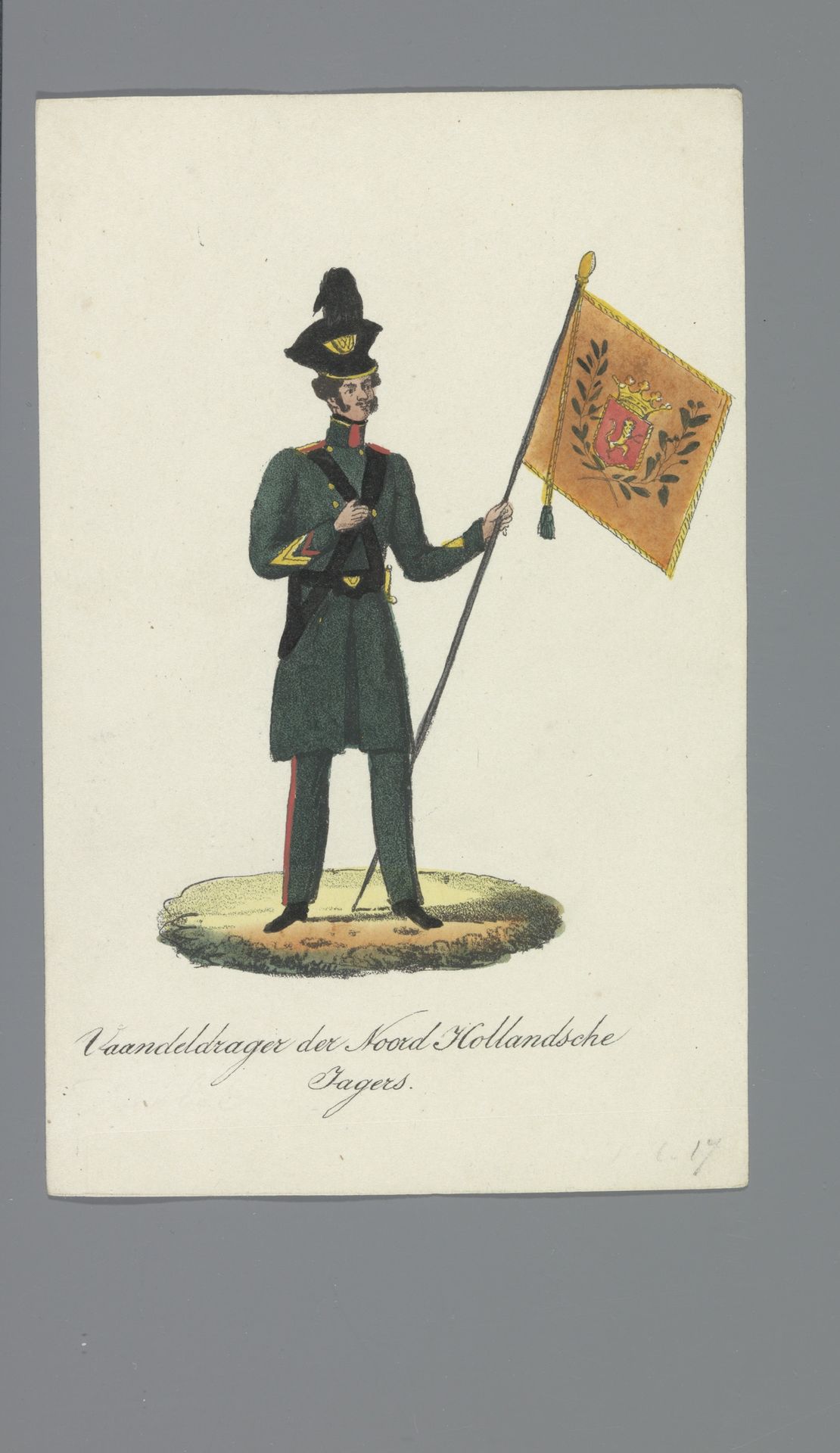 Vaandeldrager der Noord Hollandsche Jagers by Albertus Verhoesen