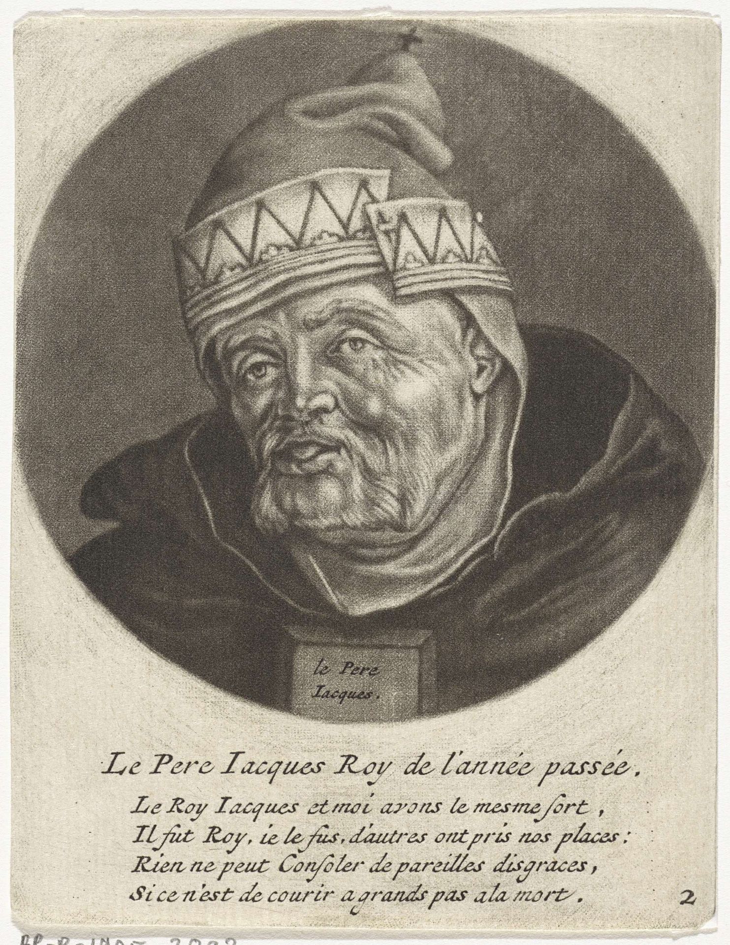 Monnik als koning van het Oude Jaar by Jacob Gole
