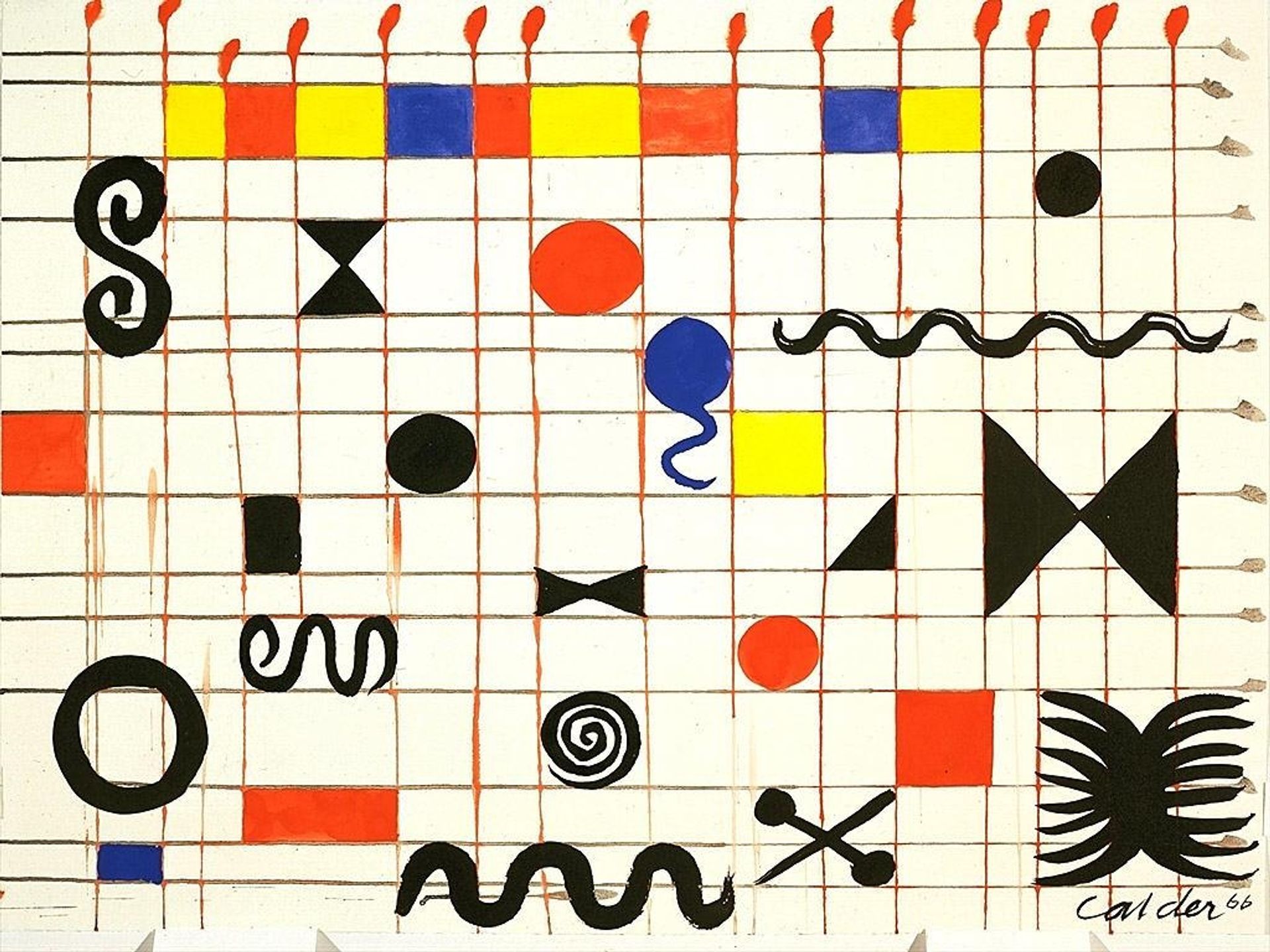 Grid With Symbols by Alexander Calder
