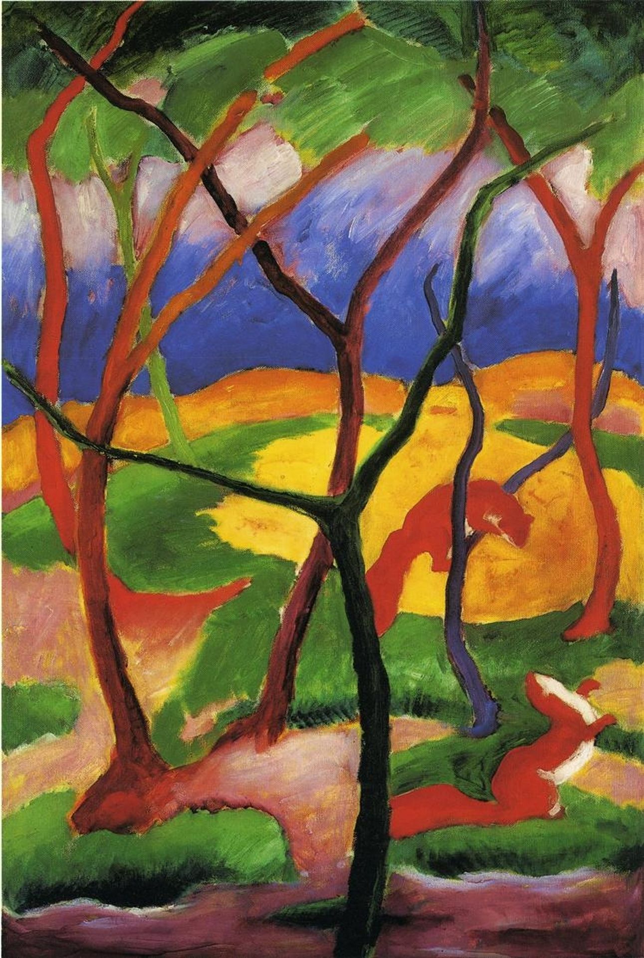 Weasels Playing by Franz Marc