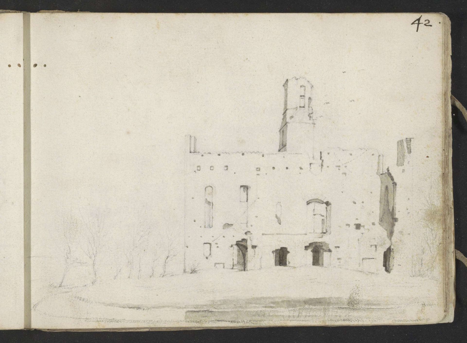 Ruïne van Huis Kranenburg by Gerard ter (II) Borch