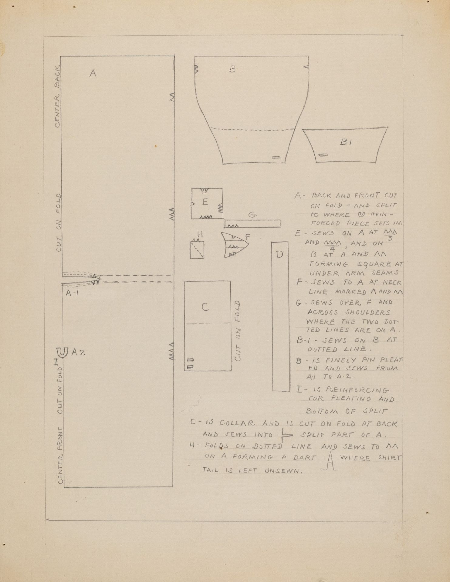 Pattern for Man's Shirt by Rosalia Lane