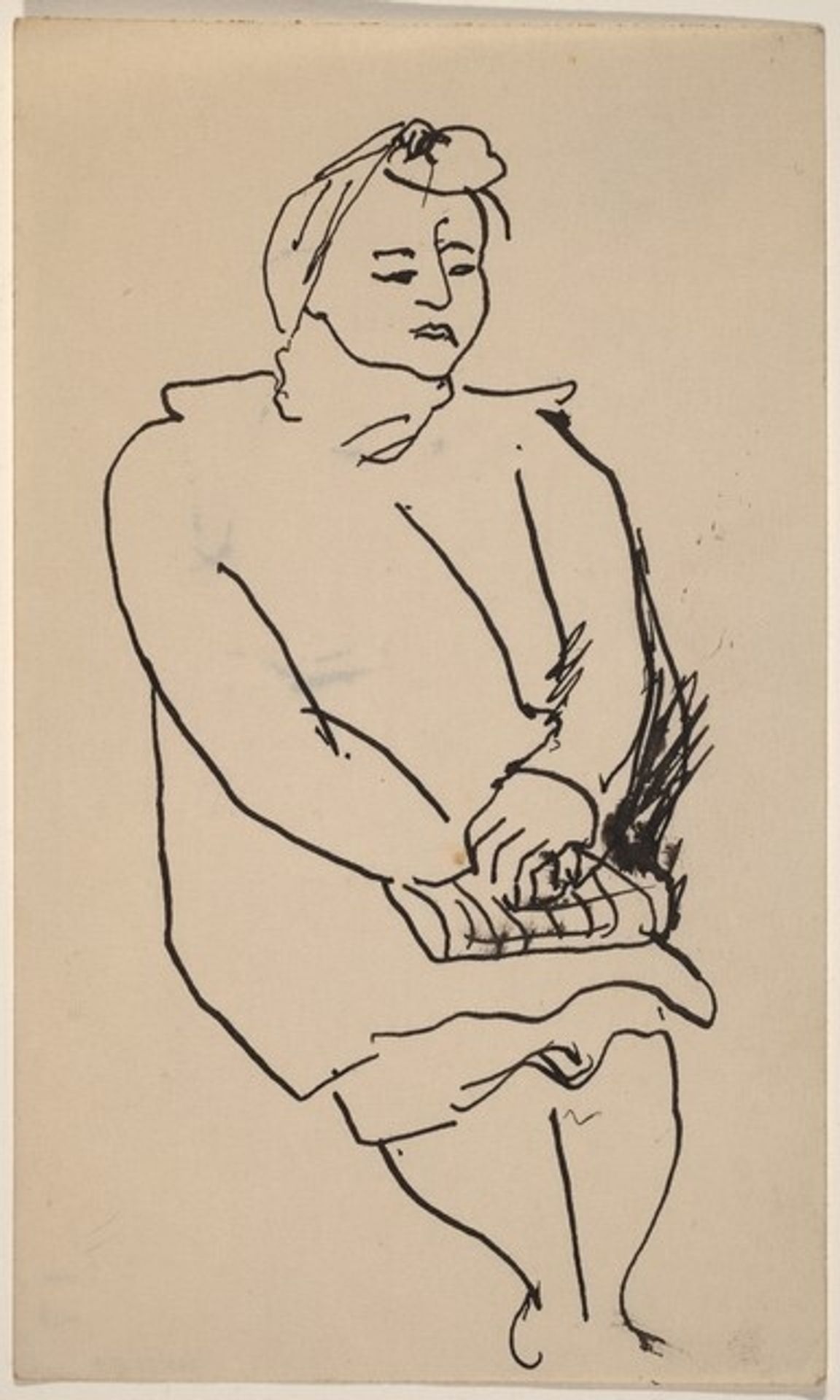 Seated Woman with Hat, Holding Purse in Lap by Mark Rothko