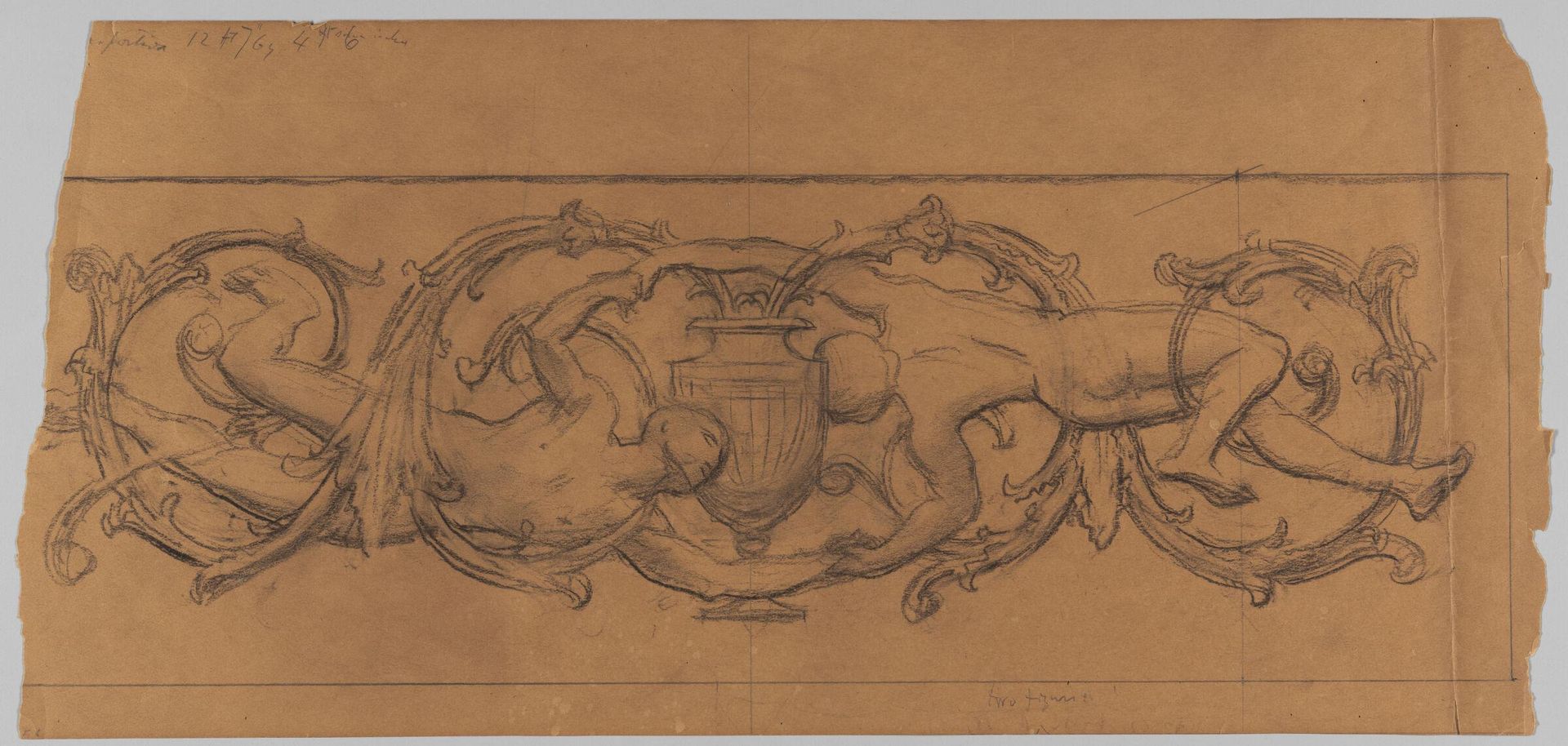 Study of Two Nude Figures in a Decorative Panel for Relief over Staircase, Museum of Fine Arts, Boston by John Singer Sargent