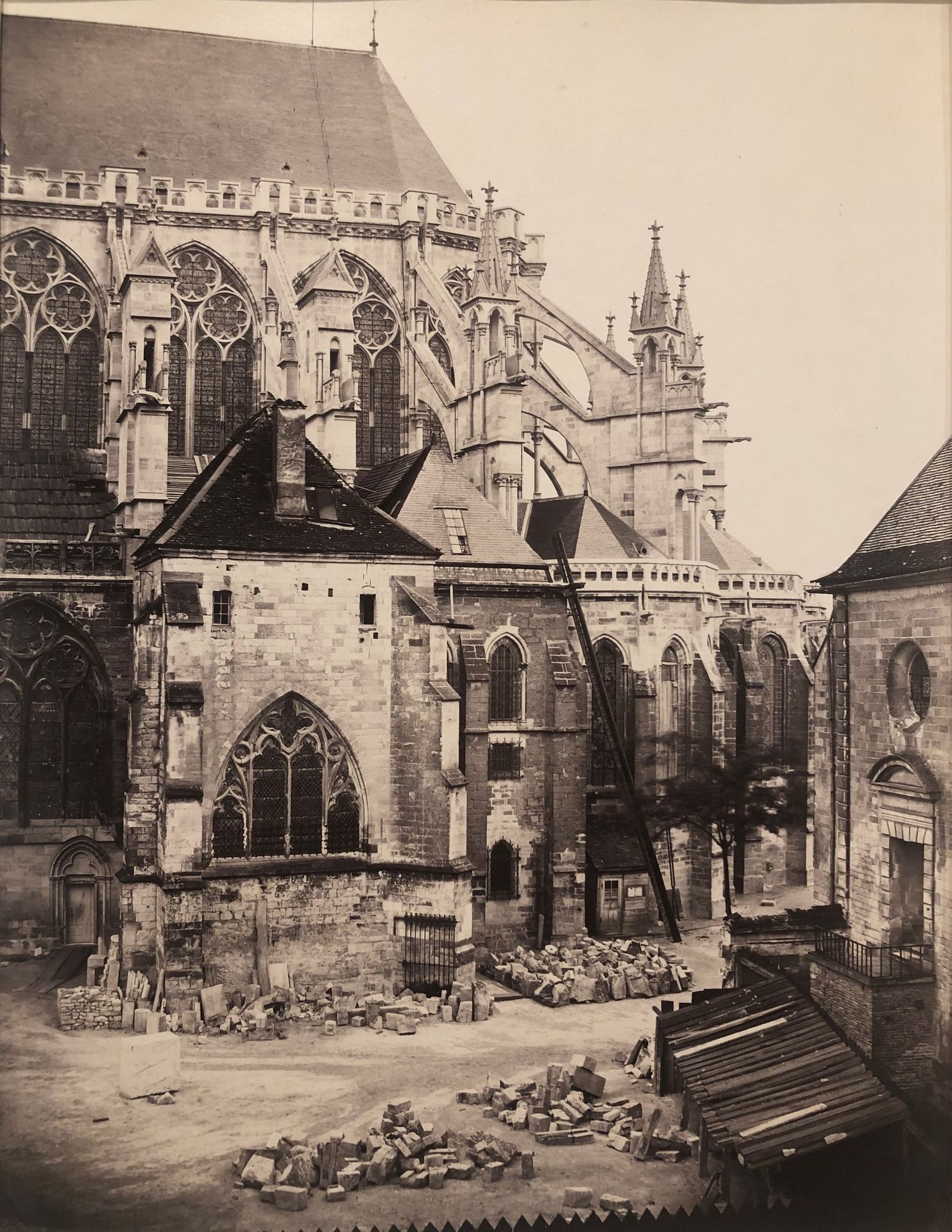 East End, Troyes Cathedral under Restoration, France by Charles Marville