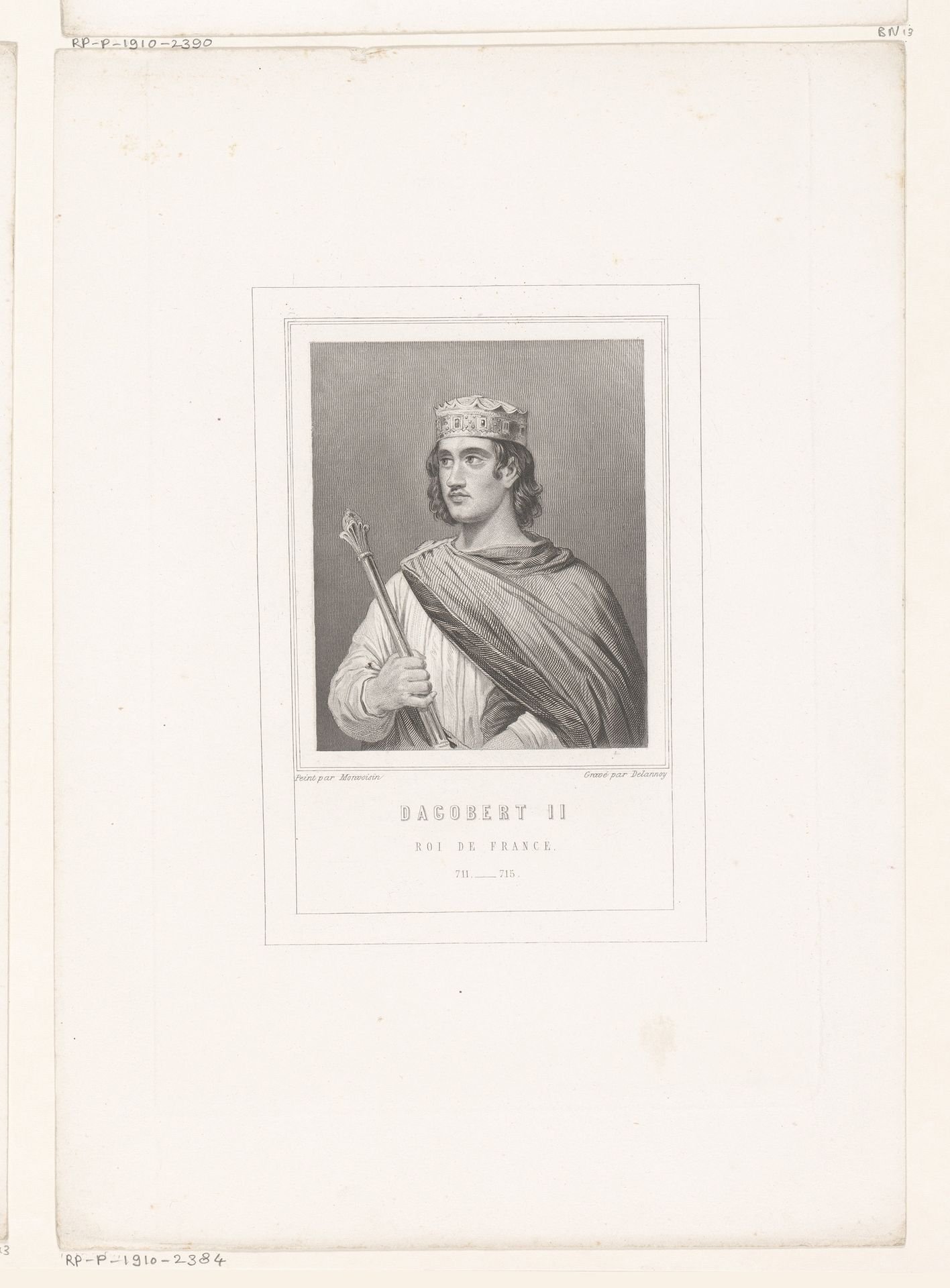 Portret van Dagobert III, koning der Franken by Ferdinand Delannoy
