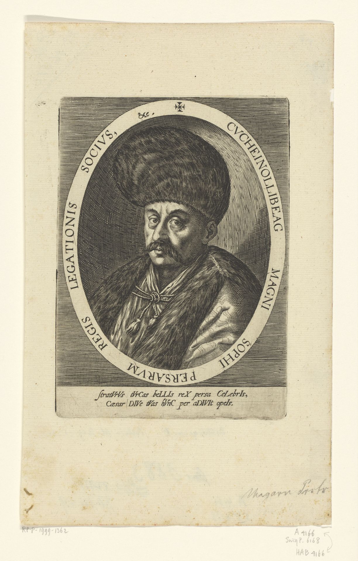 Portret van Cuchein Ali Beg by Dominicus Custos
