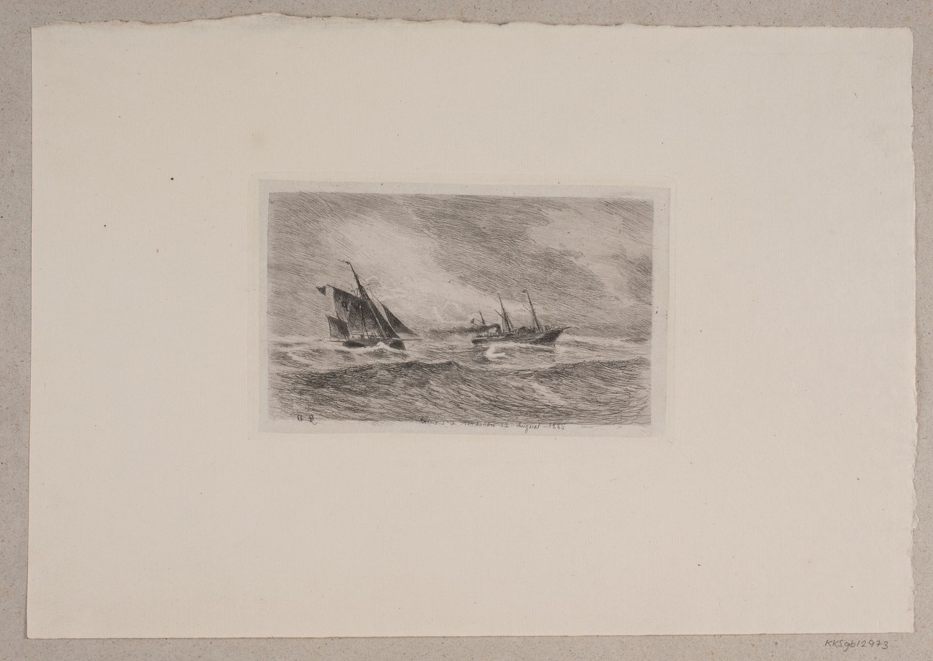 Storm i Nordsøen. Arcturus får lods by Carl Locher