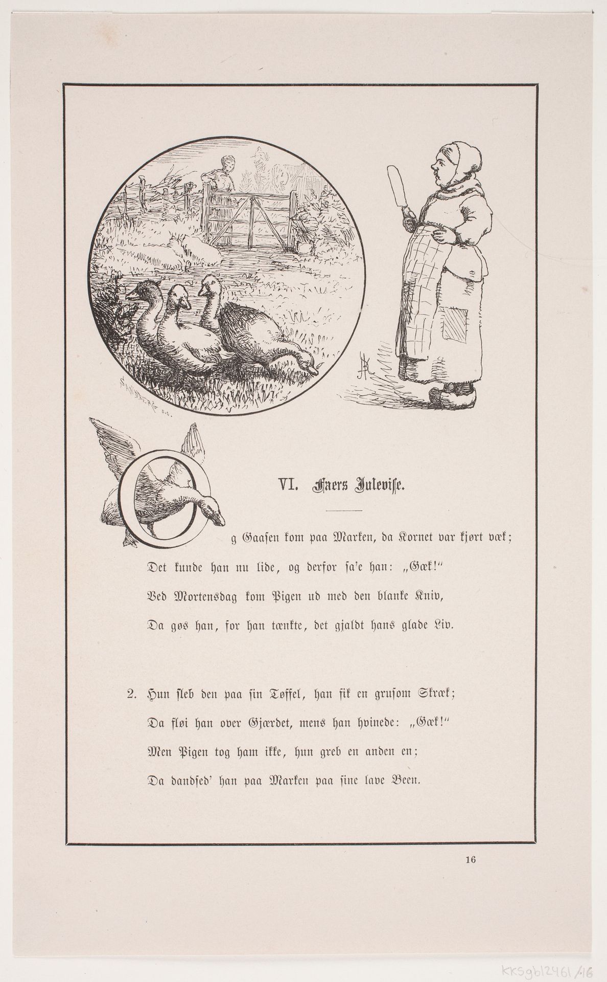 Illustration til Johan Krohn, "Peters jul" by Carl Leonard Sandberg
