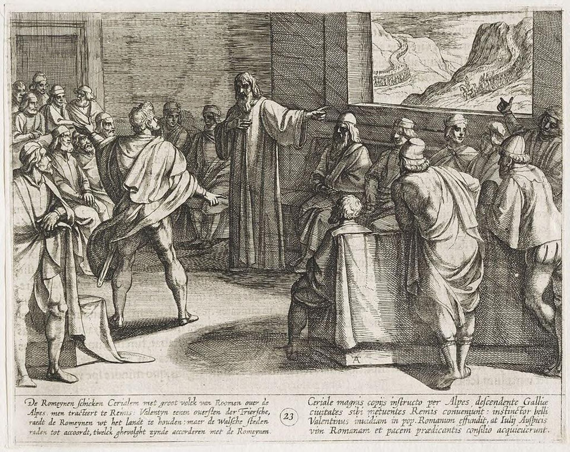 Conference on What Steps to Take upon the Romans' New Troops Approaching across the Alps by Antonio Tempesta