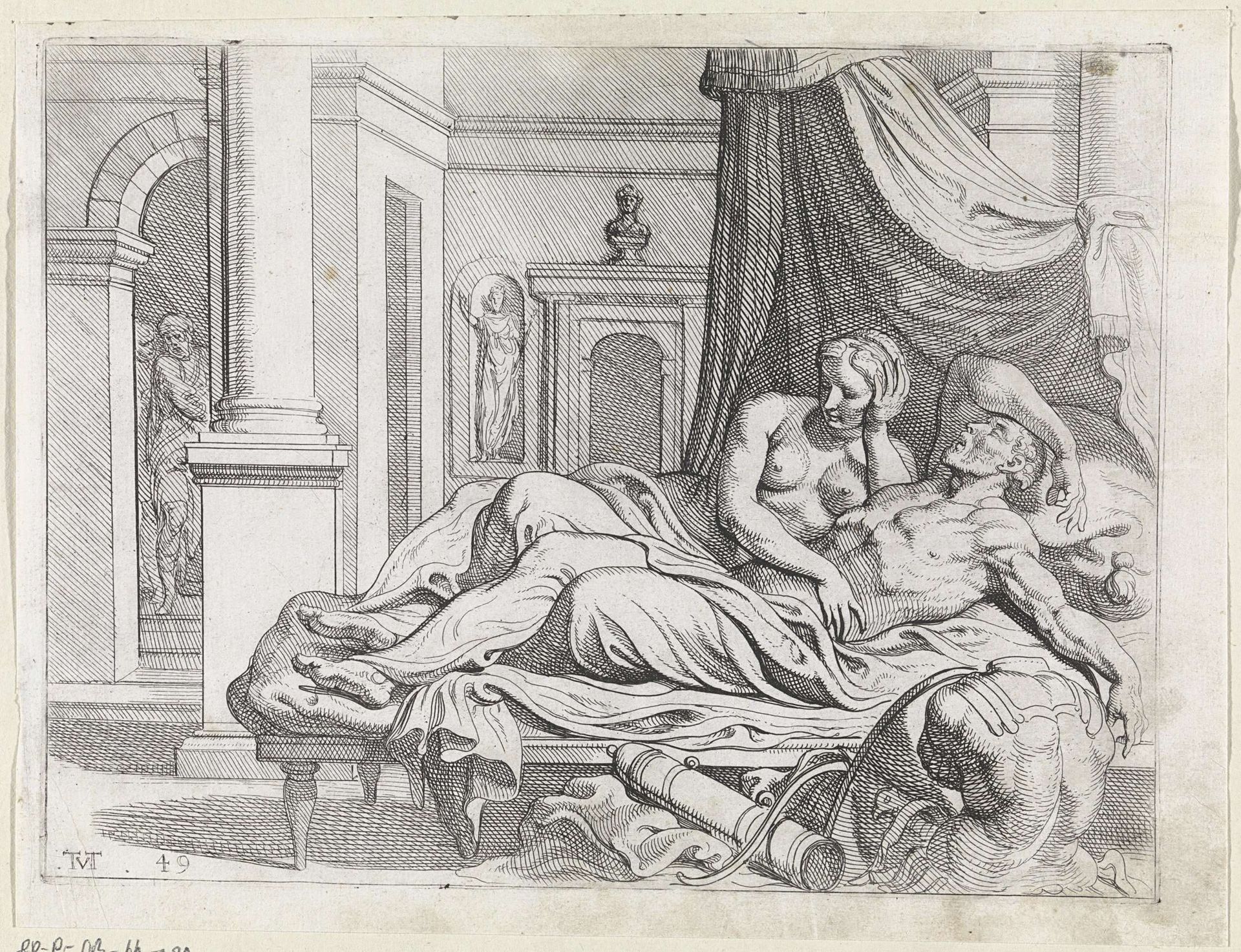 Penelope twijfelt aan de identiteit van Odysseus by Theodoor van Thulden