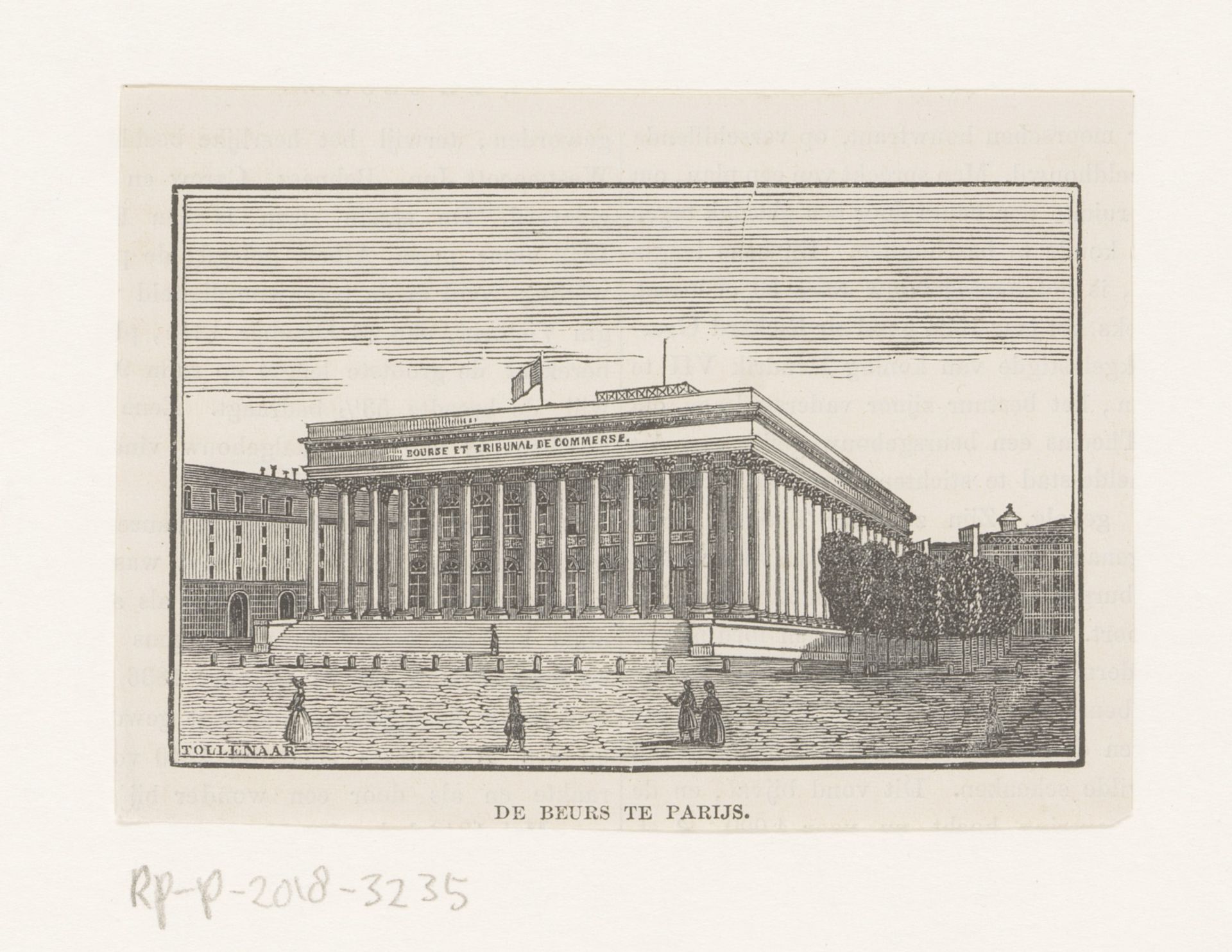 Gezicht op het beursgebouw te Parijs by Dirk Wijbrand Tollenaar