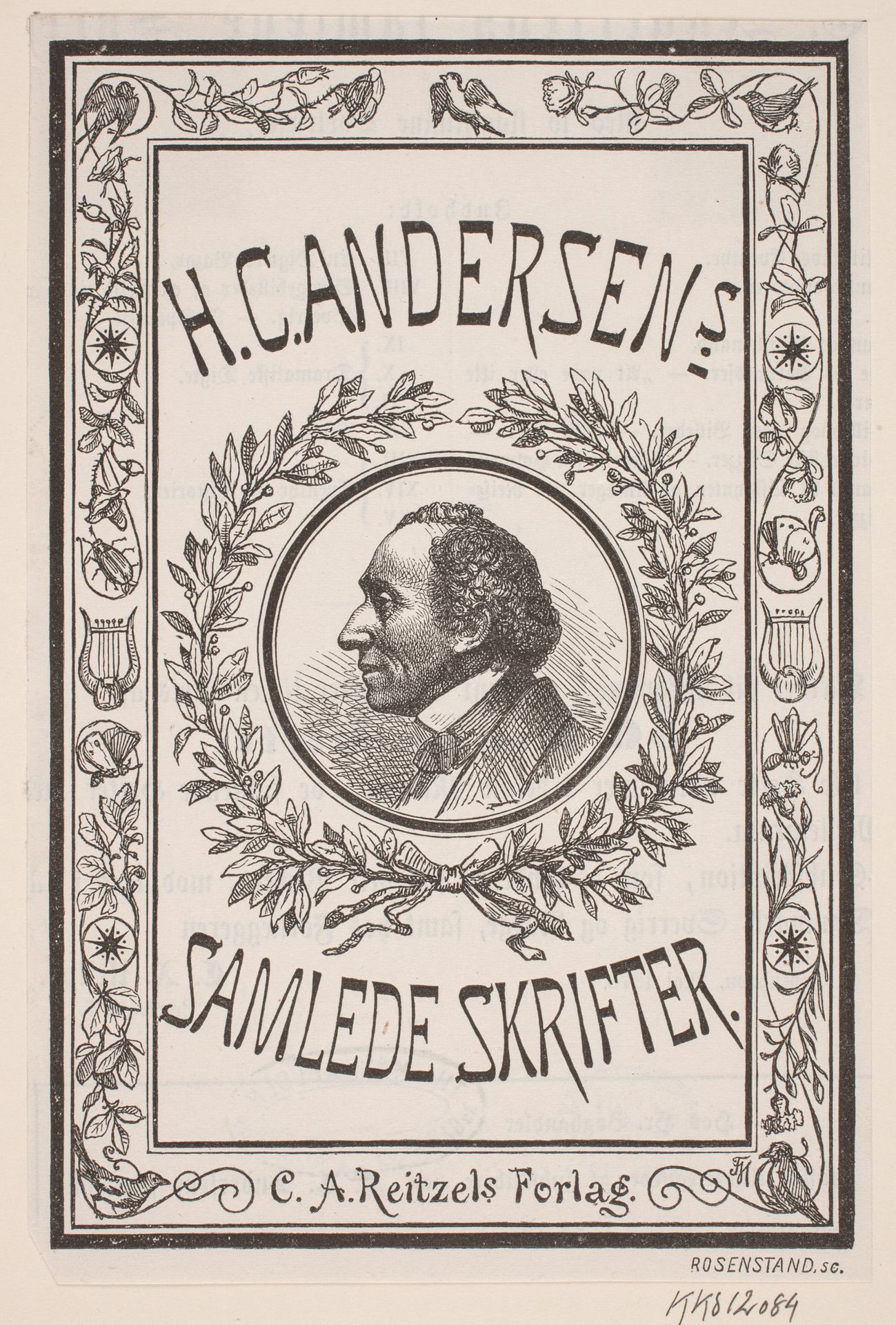 Omslag til H. C. Andersens samlede skrifter by Johan Frederik Rosenstand