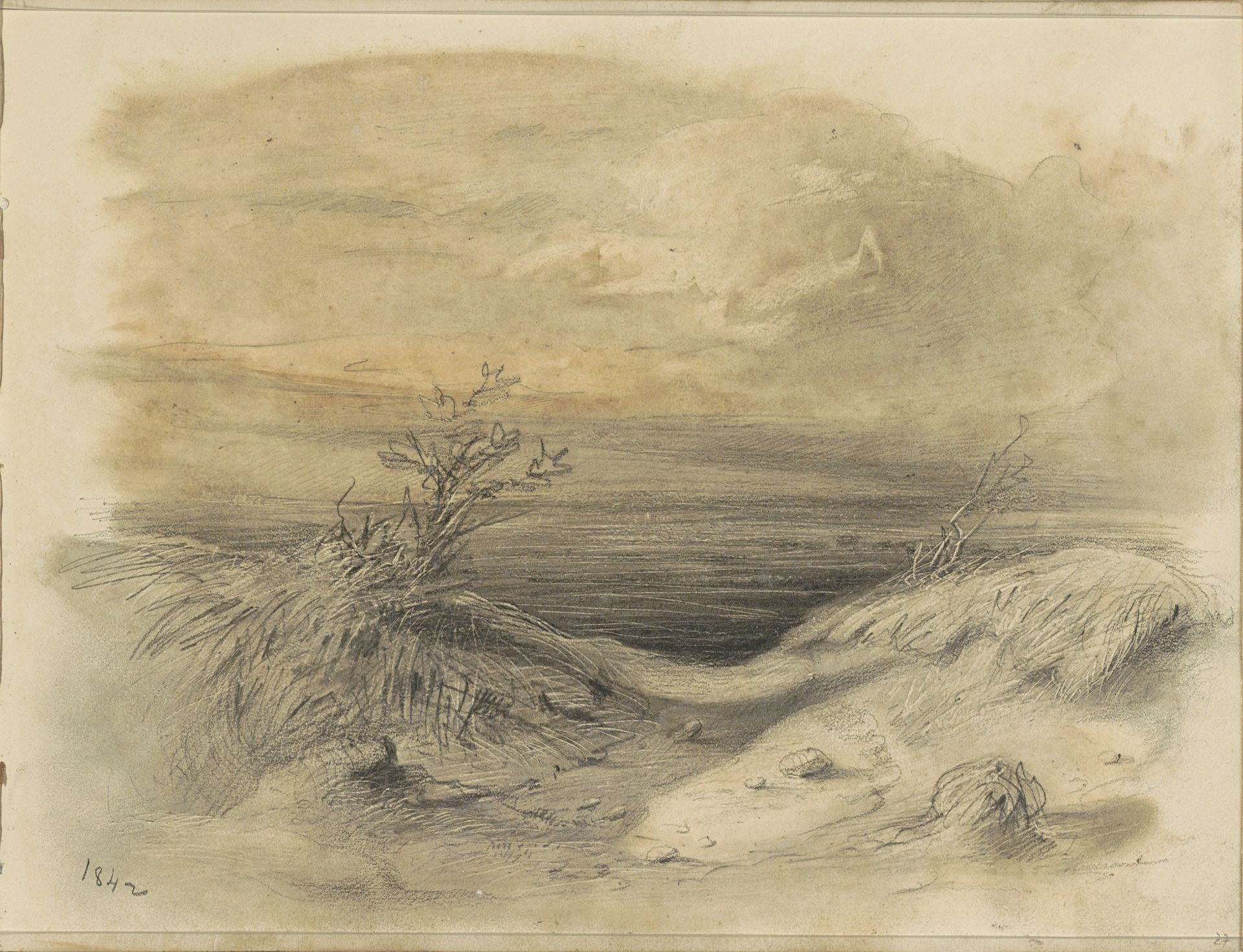 Heidelandschap met bomen en keien by Johannes Tavenraat