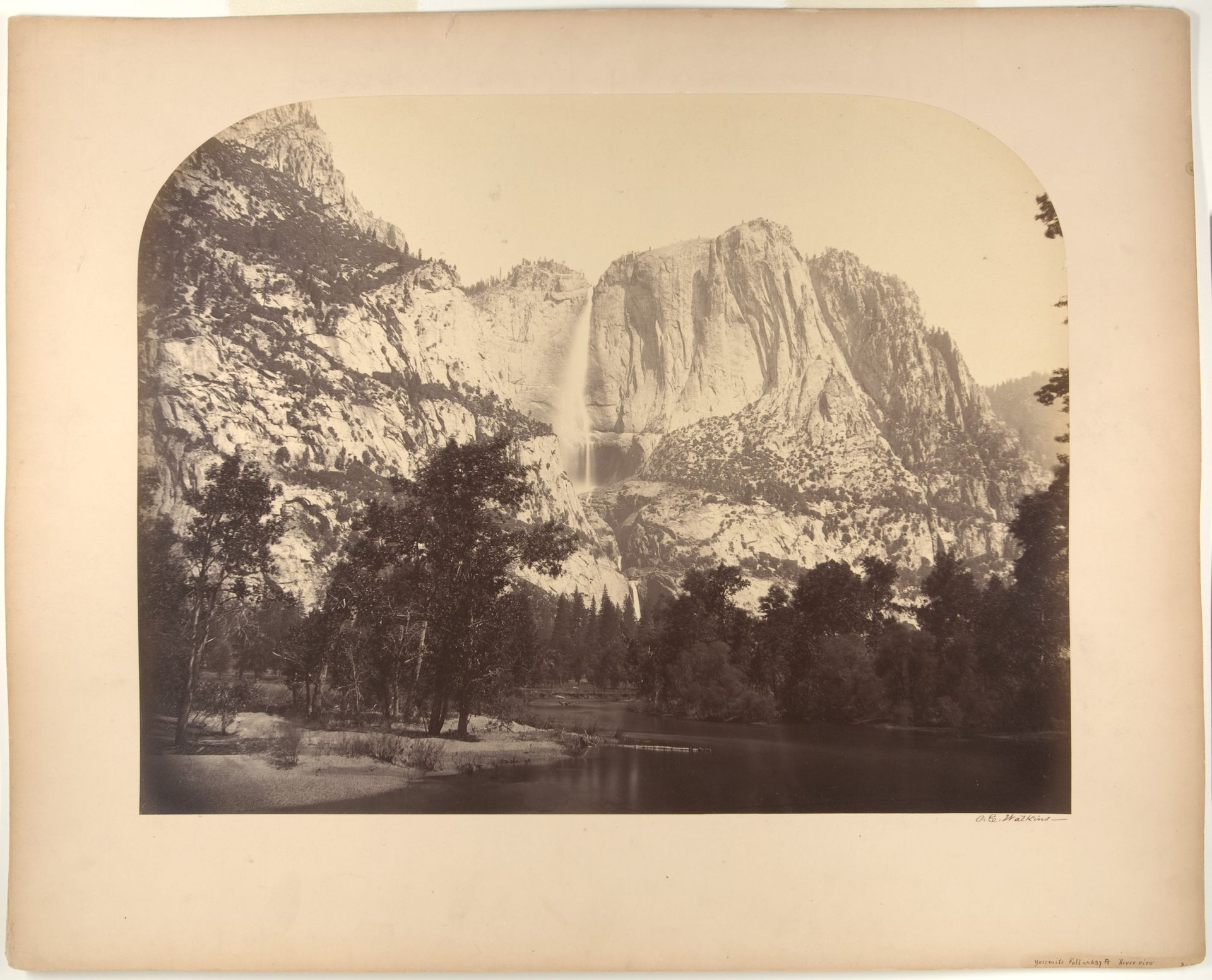 Yosemite Falls, River View, 2637 Feet by Carleton E. Watkins