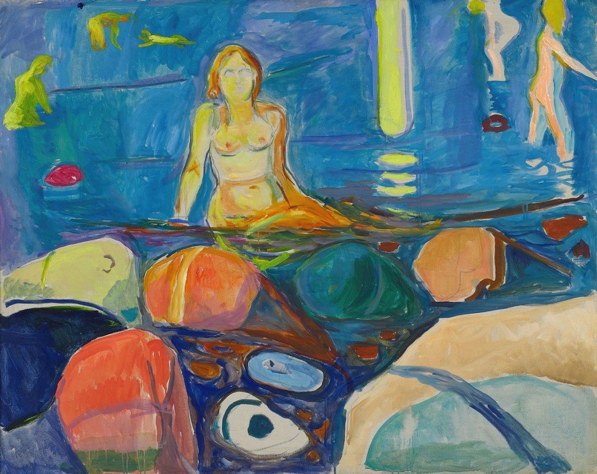 Bathing Woman and Children by Edvard Munch