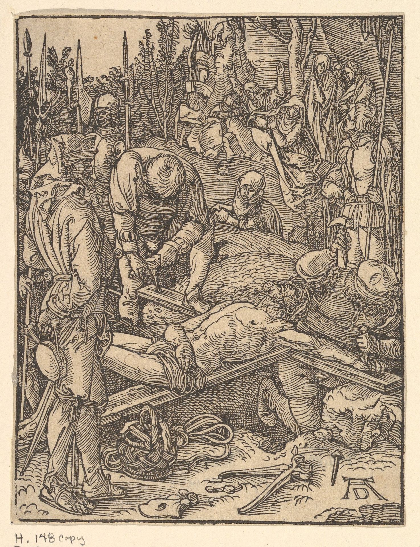 Christ Nailed to the Cross, from The Little Passion (copy) by Johannes Mommaert