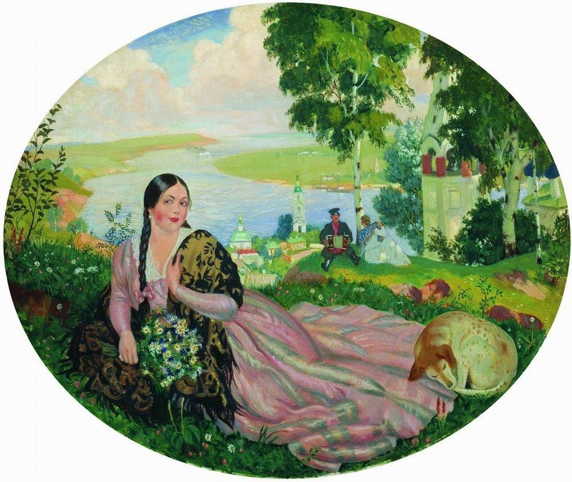 The girl on the Volga by Boris Kustodiev